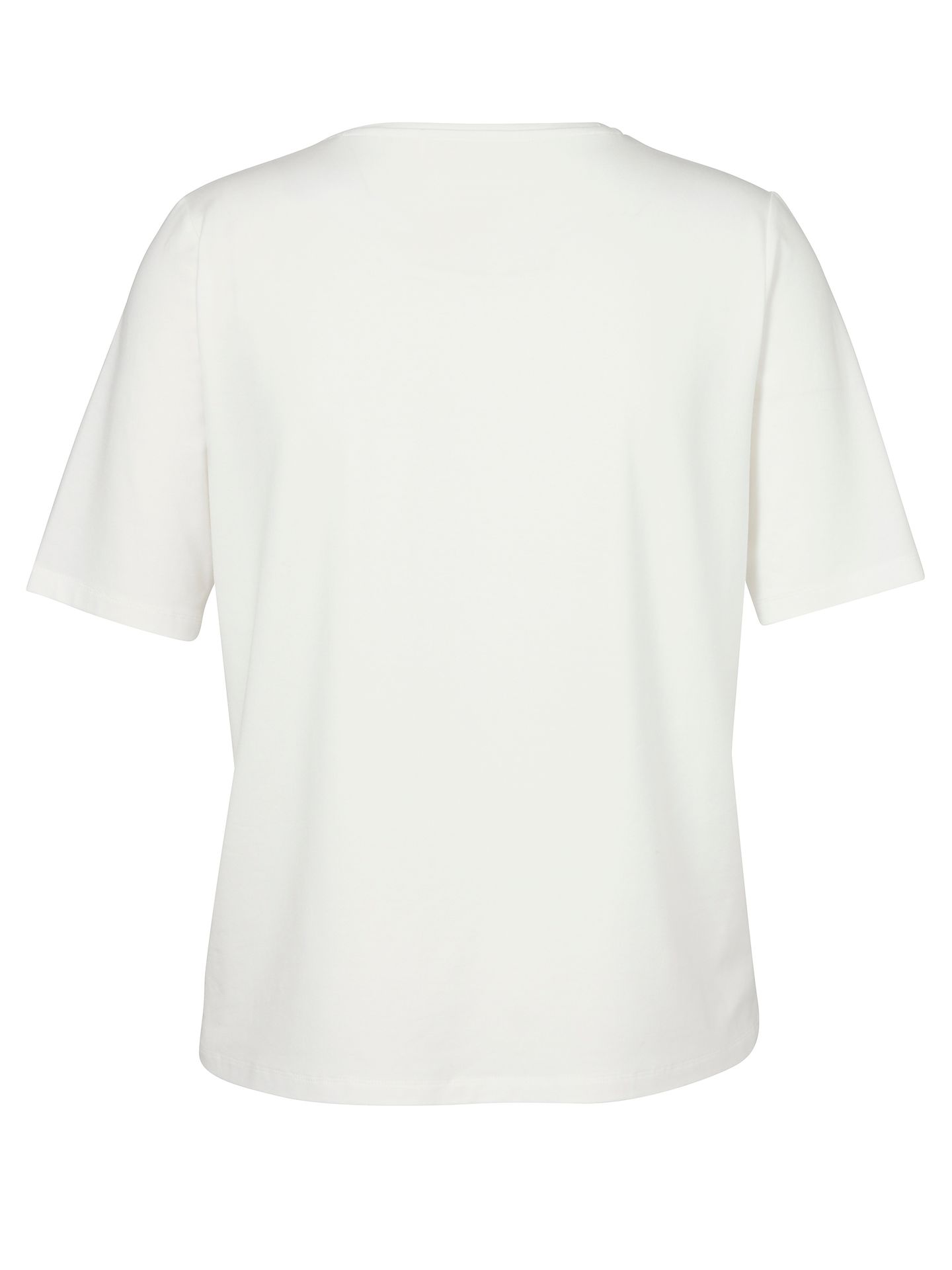 edles T-Shirt Rundhals mit Front-Motiv mit Glanzanteilen aus  Baumwoll-Modal