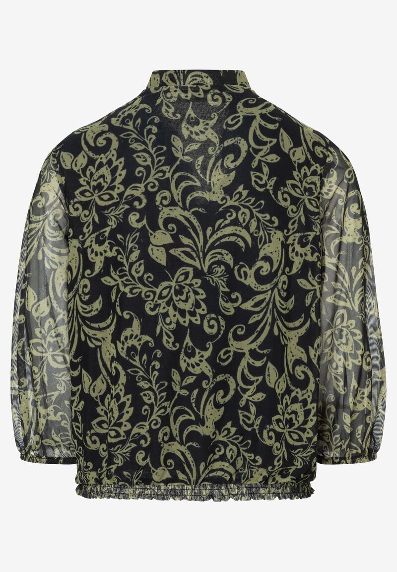 Blusenshirt  aus reinem Viskose-Mesh mit Allover-Paisley-Print