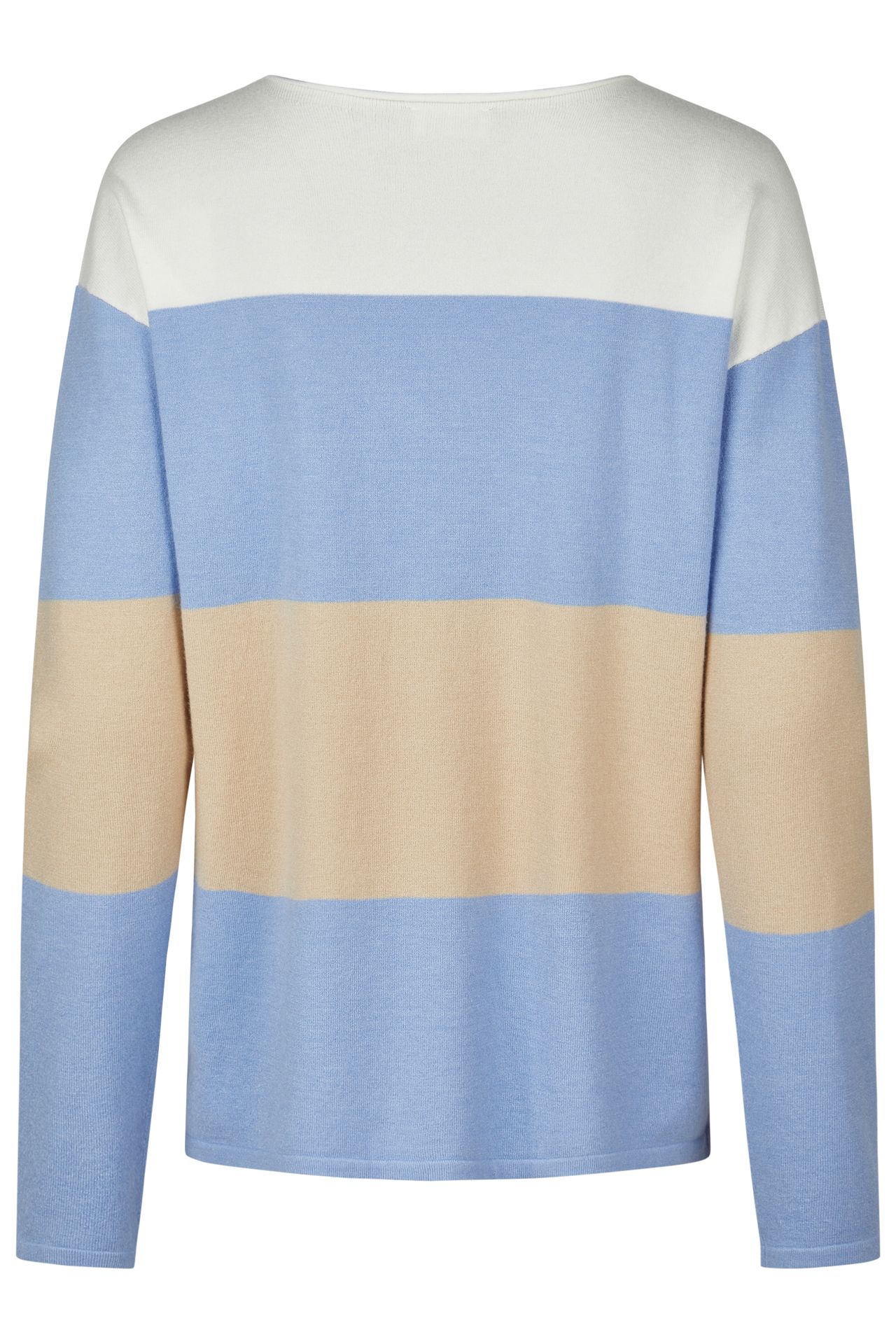 Feinstrick-Pullover in Color-Blocking aus Viskose-Mix