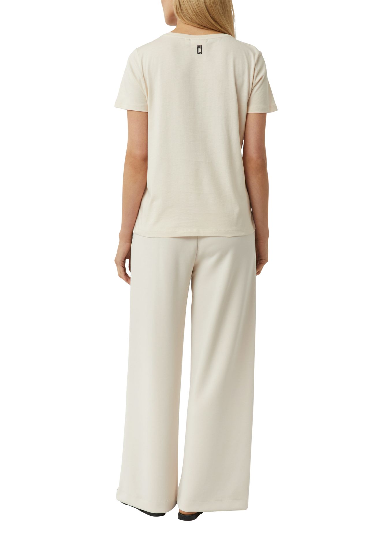 uni Baumwoll-T-Shirt mit Frontprint