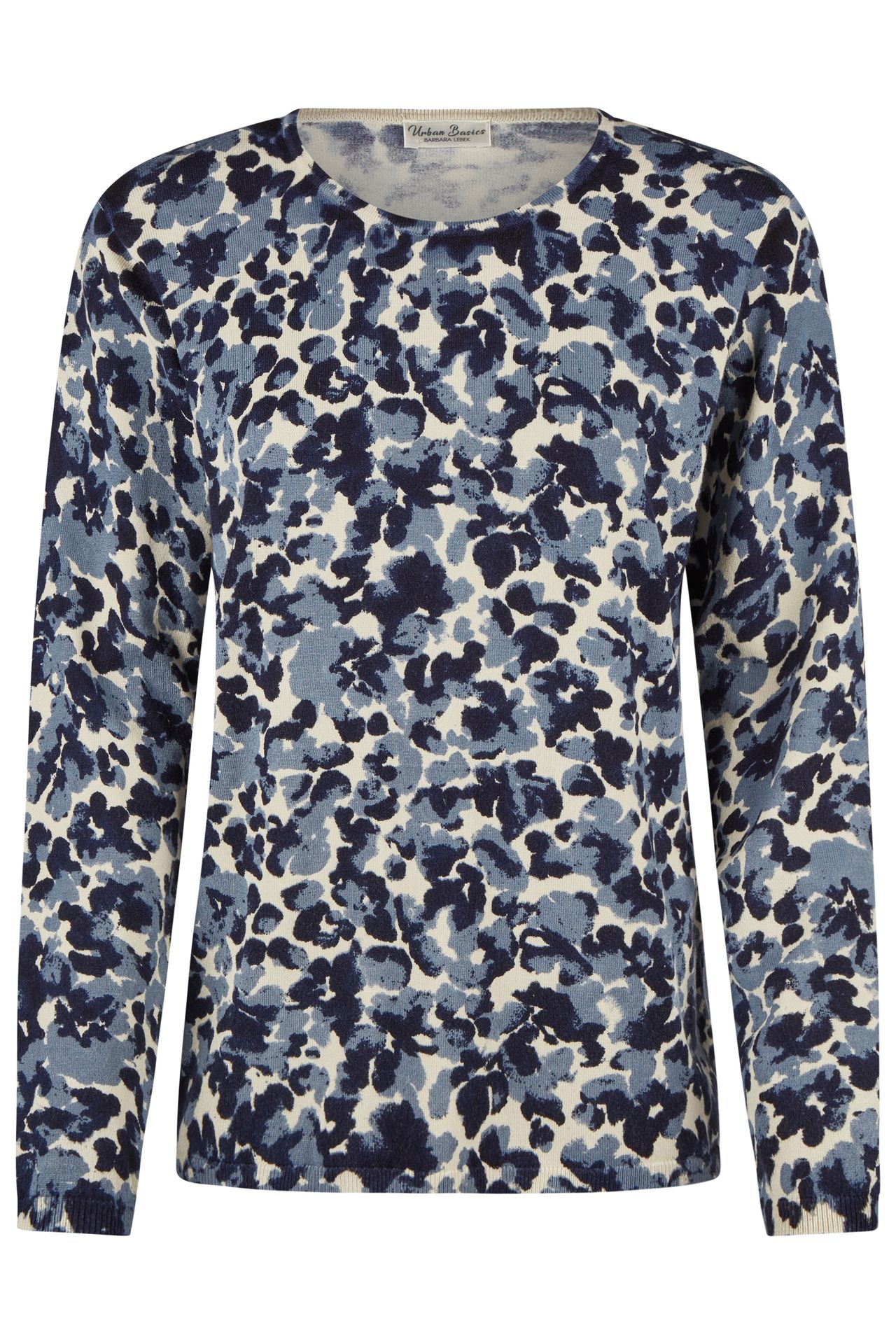 leichter Strickpullover mit Allover Camouflage-Muster aus Viskose-Mix