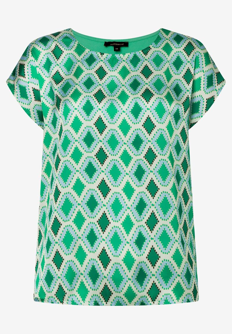 Blusenshirt mit grafischem Allover-Print  aus elastischer Viskose "ecovero"