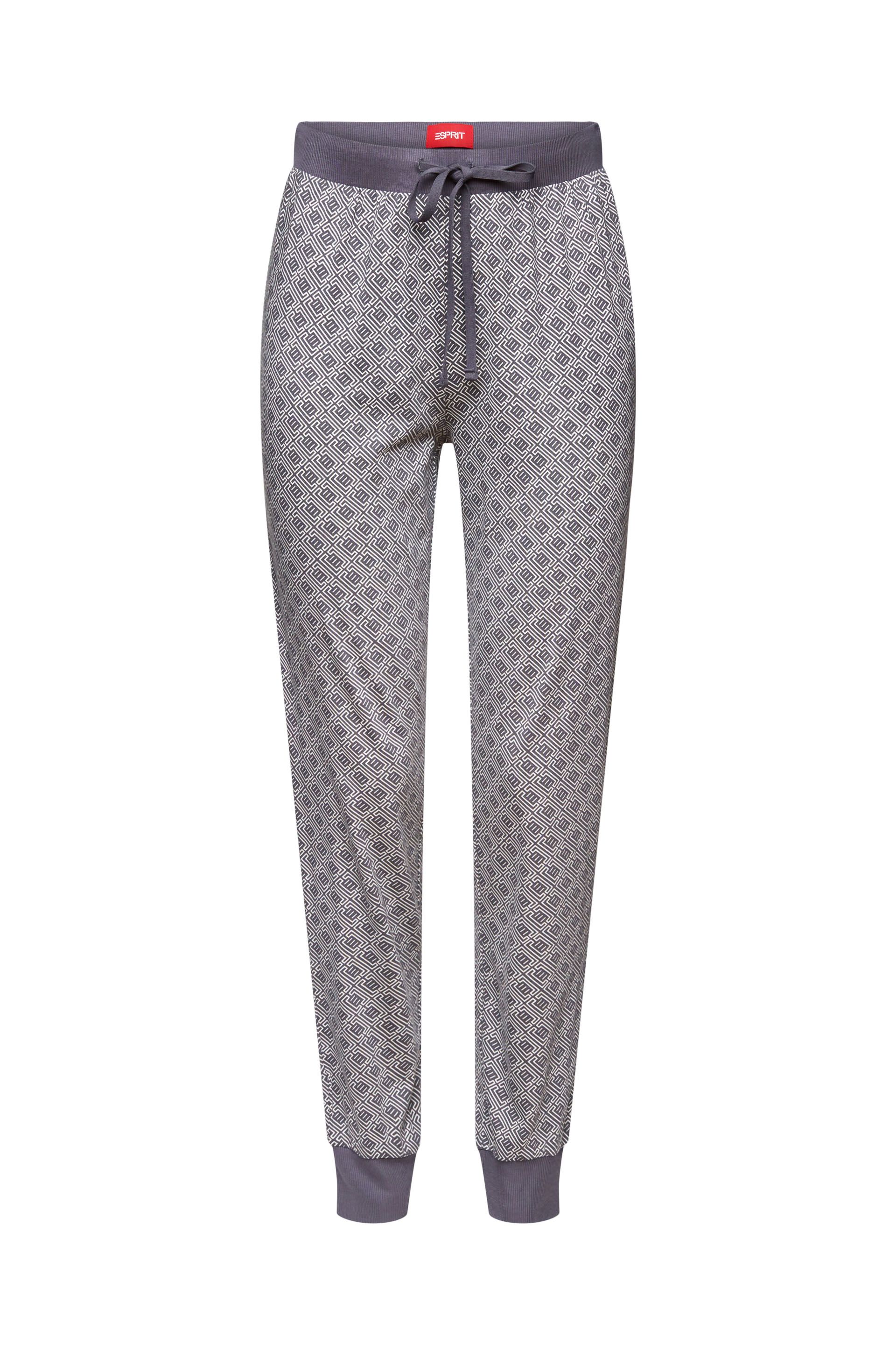 Damen Lounge-Hose mit Minimal-Print aus Bio-Baumwoll-Modal-Jersey mit Bündchen