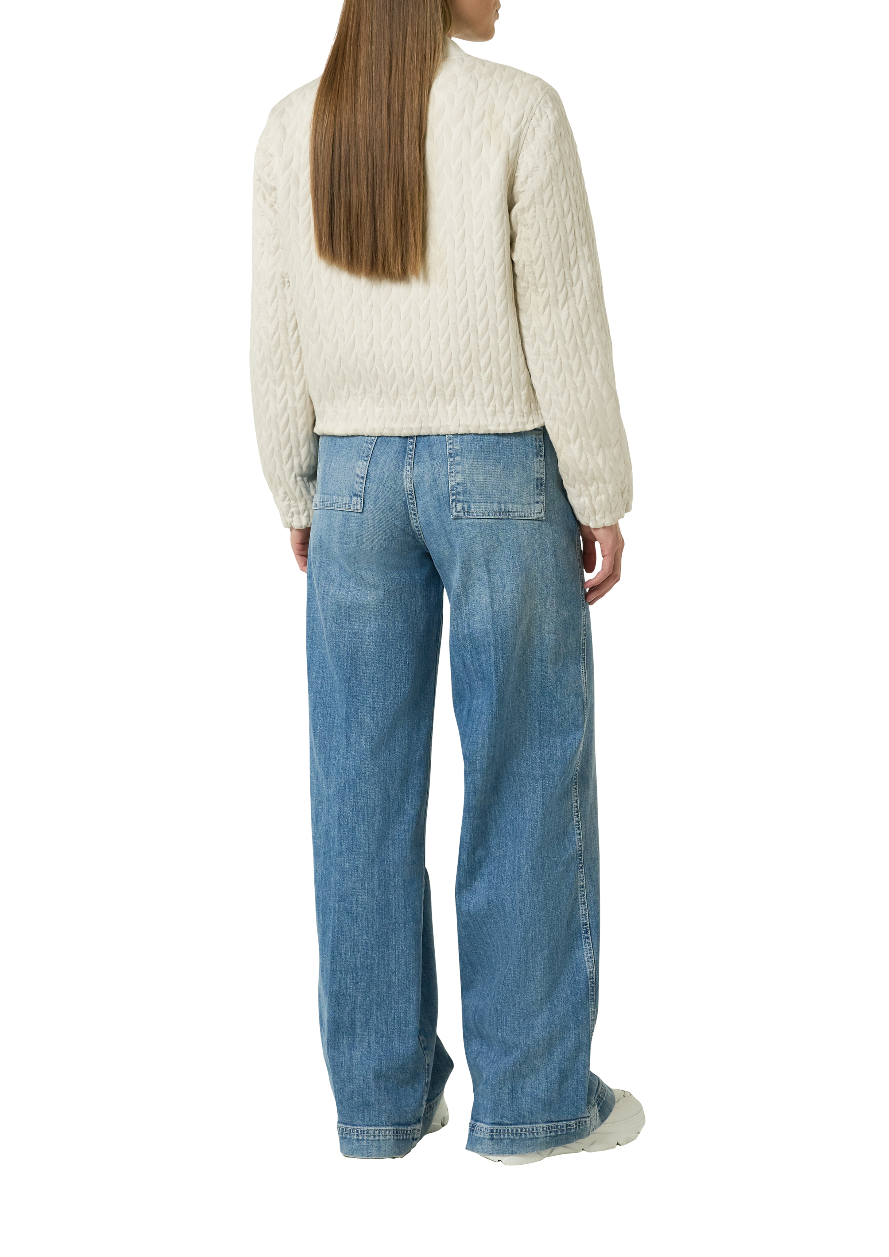 leichte Sweat-Jacke in Steppoptik