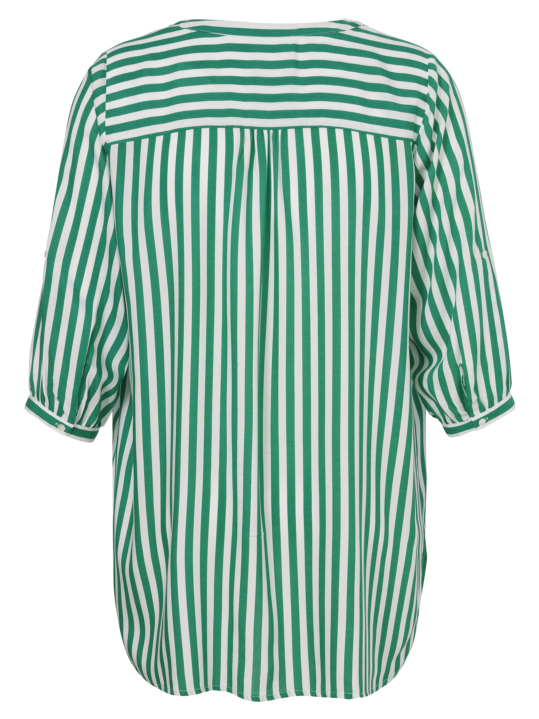 Streifen-Bluse mit V-Ausschnitt und 3/4 Arm aus Viskose