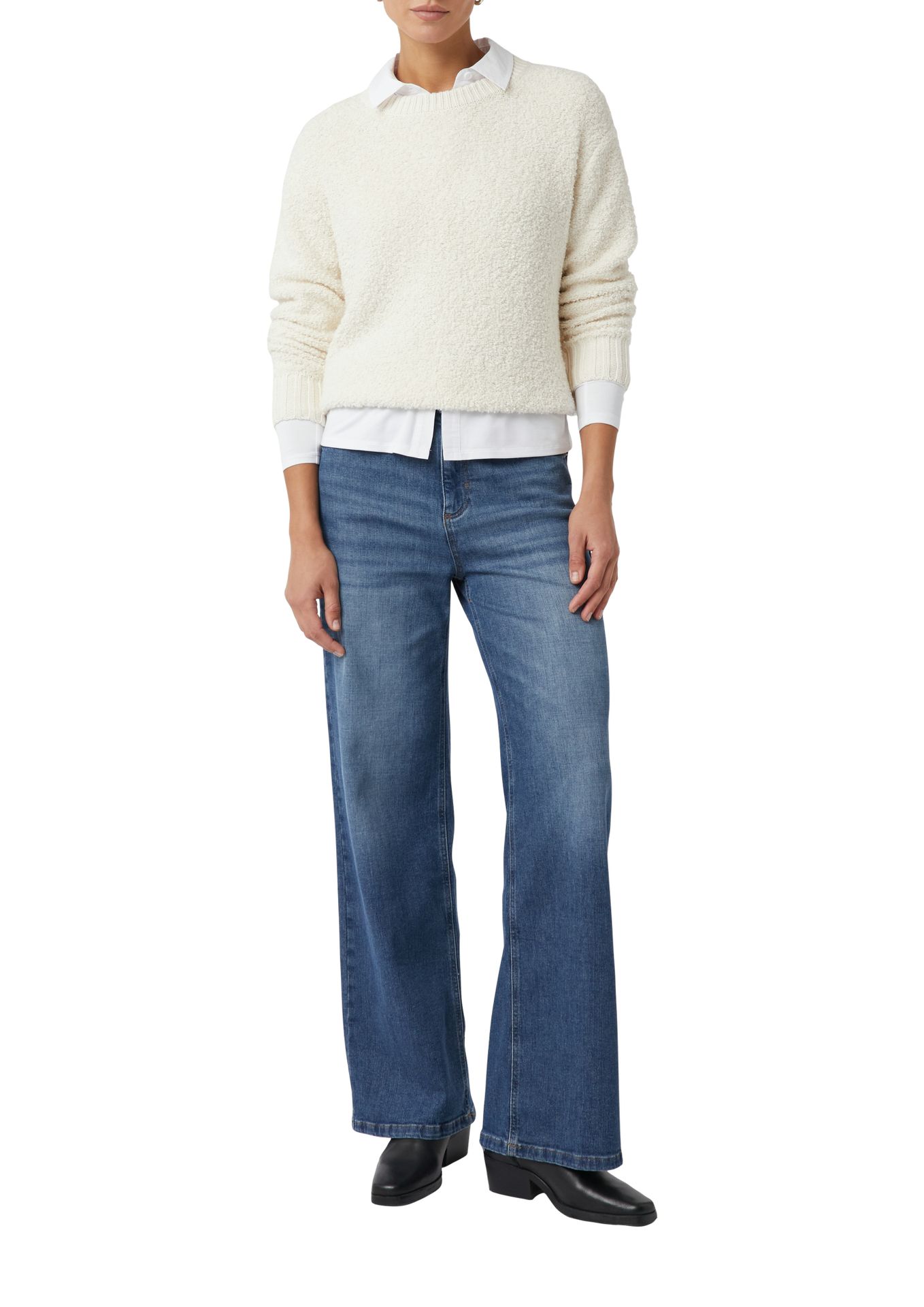 flauschiger Strickpullover im Boxy Fit