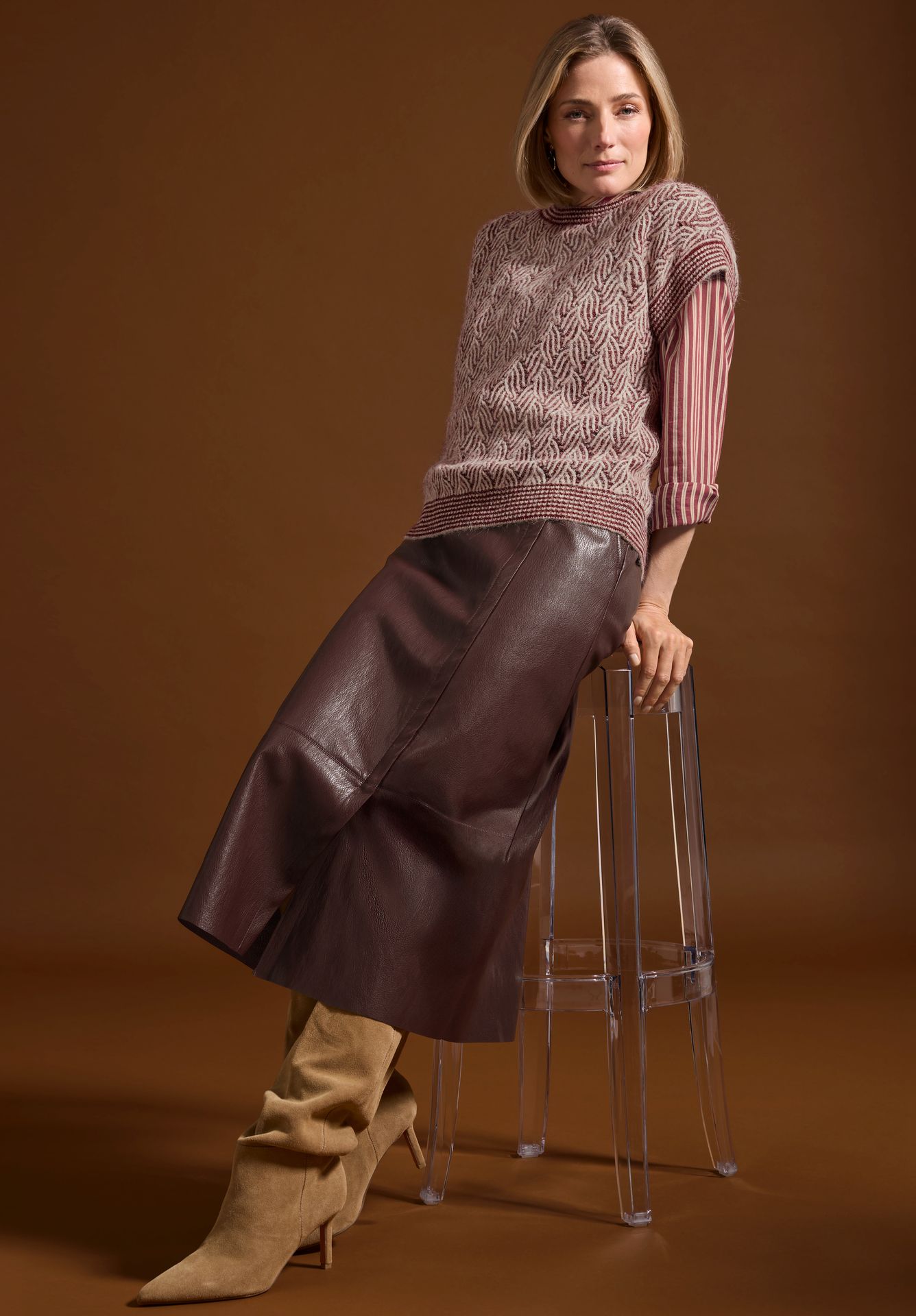 warmer Strick-Pillunder "OCTAVIA" mit modischem Strickmuster und Wollanteil