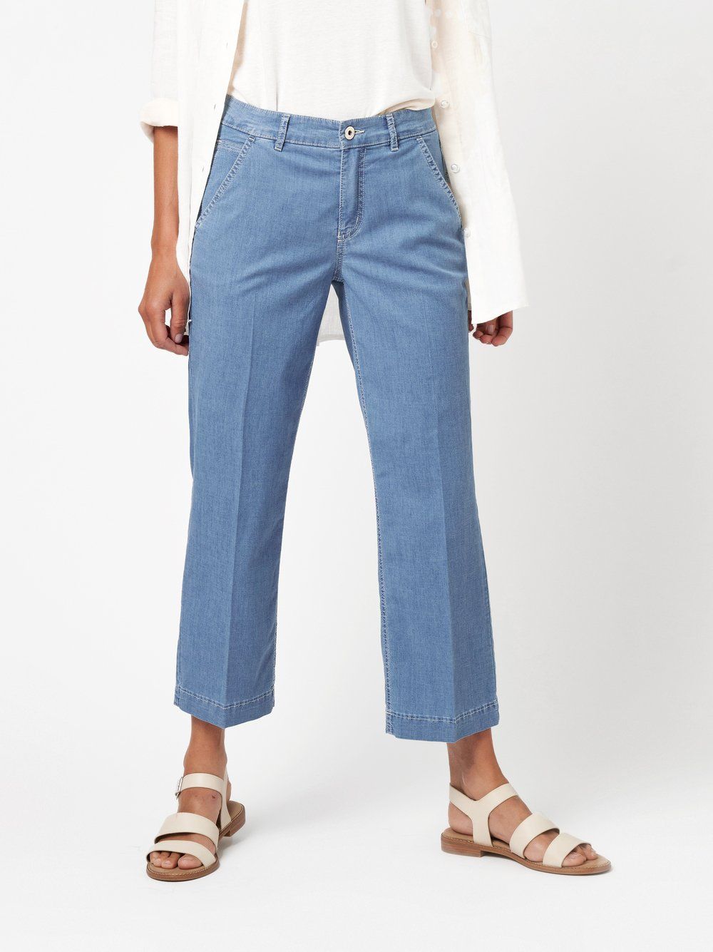 verkürzte Damenjeans "Liv Culotte" aus leichtem Summer-Denim