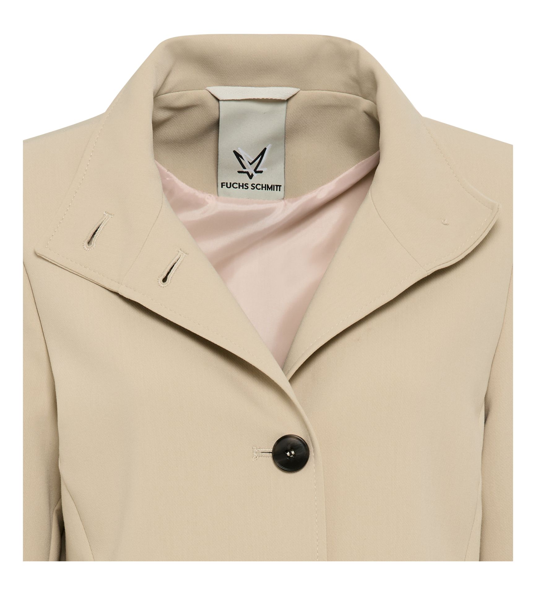 feiner gewebter Kurzmantel mit Viskose-Anteil und Stehkragen