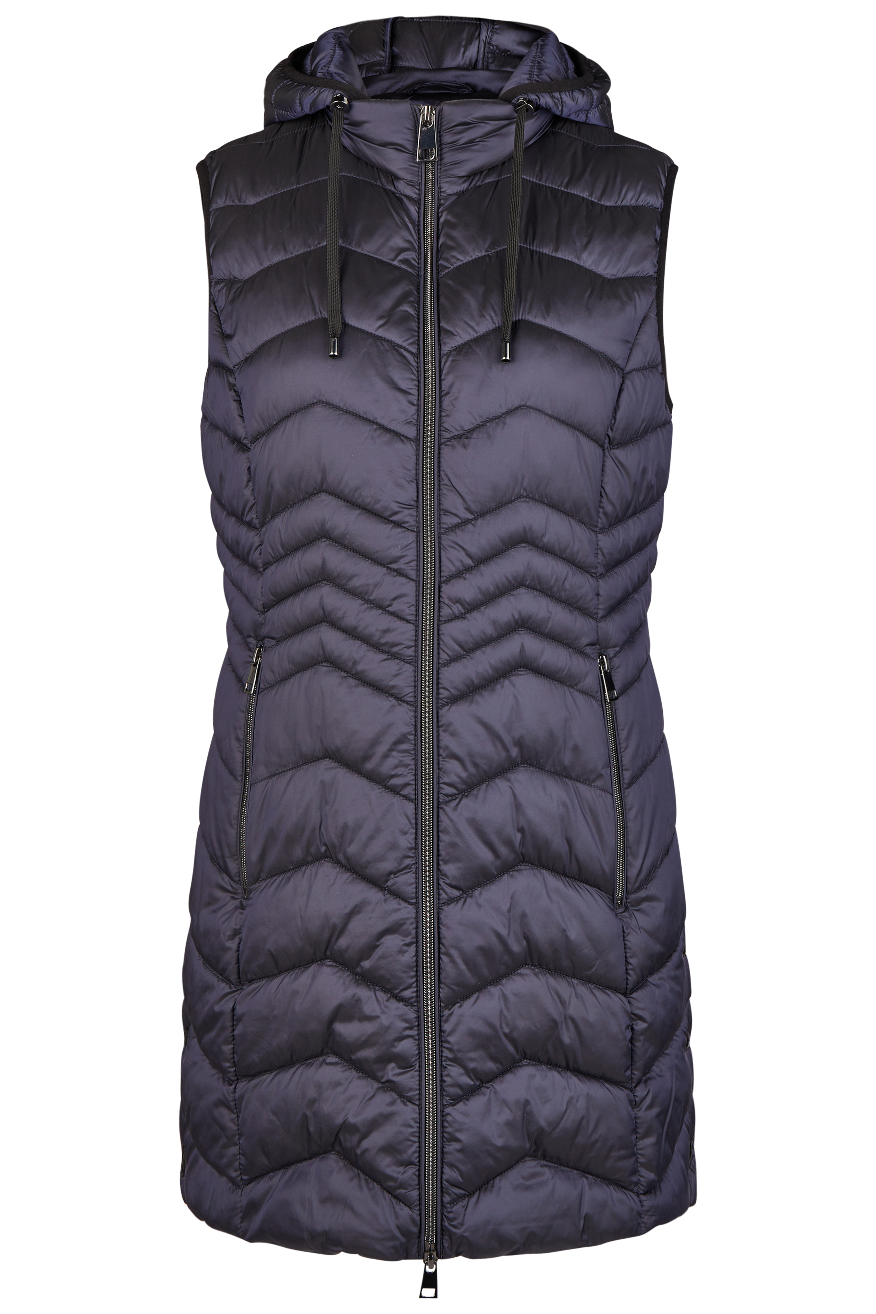 lange Outdoor-Stepp-Weste mit Kapuze