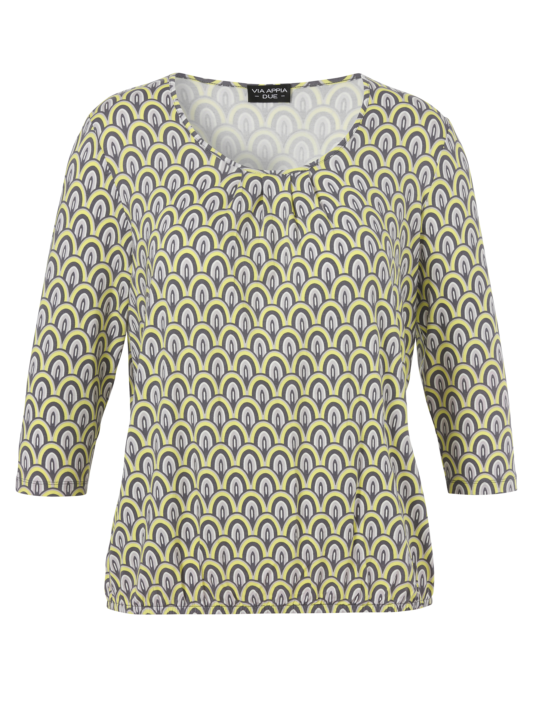 Viscose-Shirt mit graphischem Print und  3/4 Arm