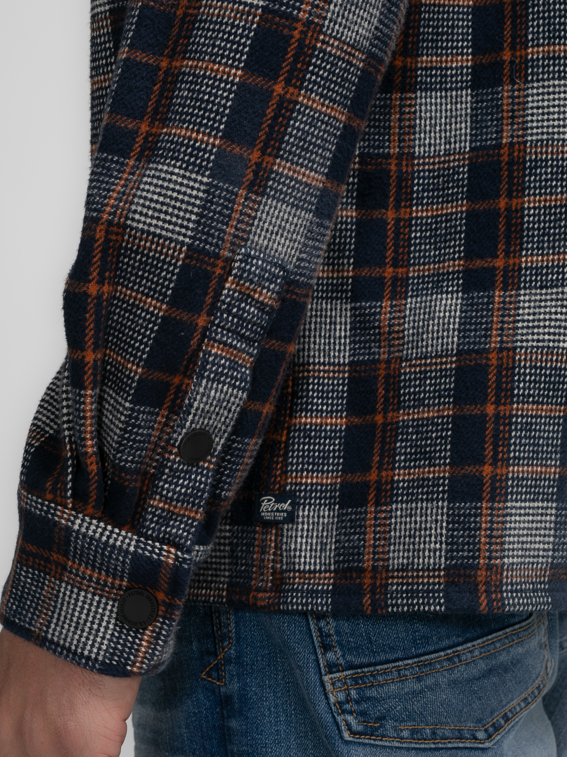 Men Shirt Long Sleeve Check