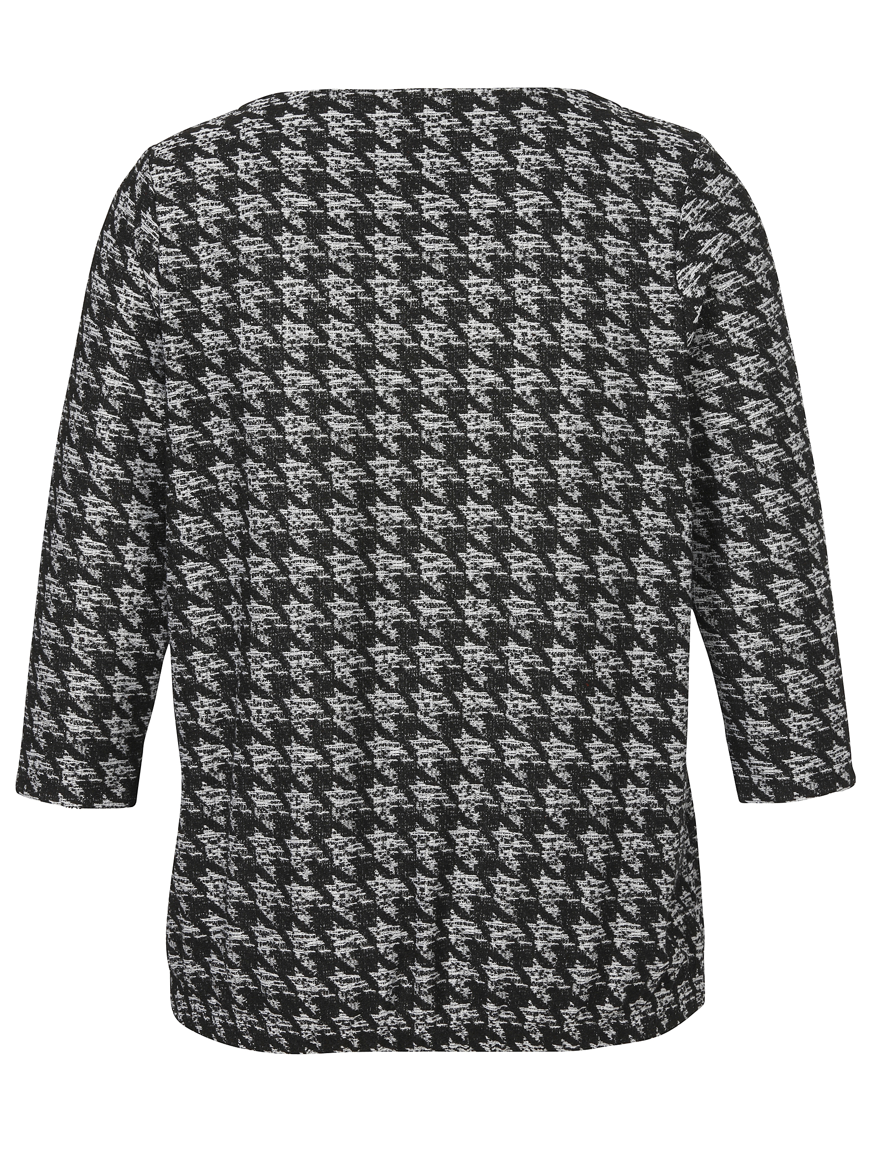 3/4 Arm-Sweatshirt mit Hahnentritt-Jacquard