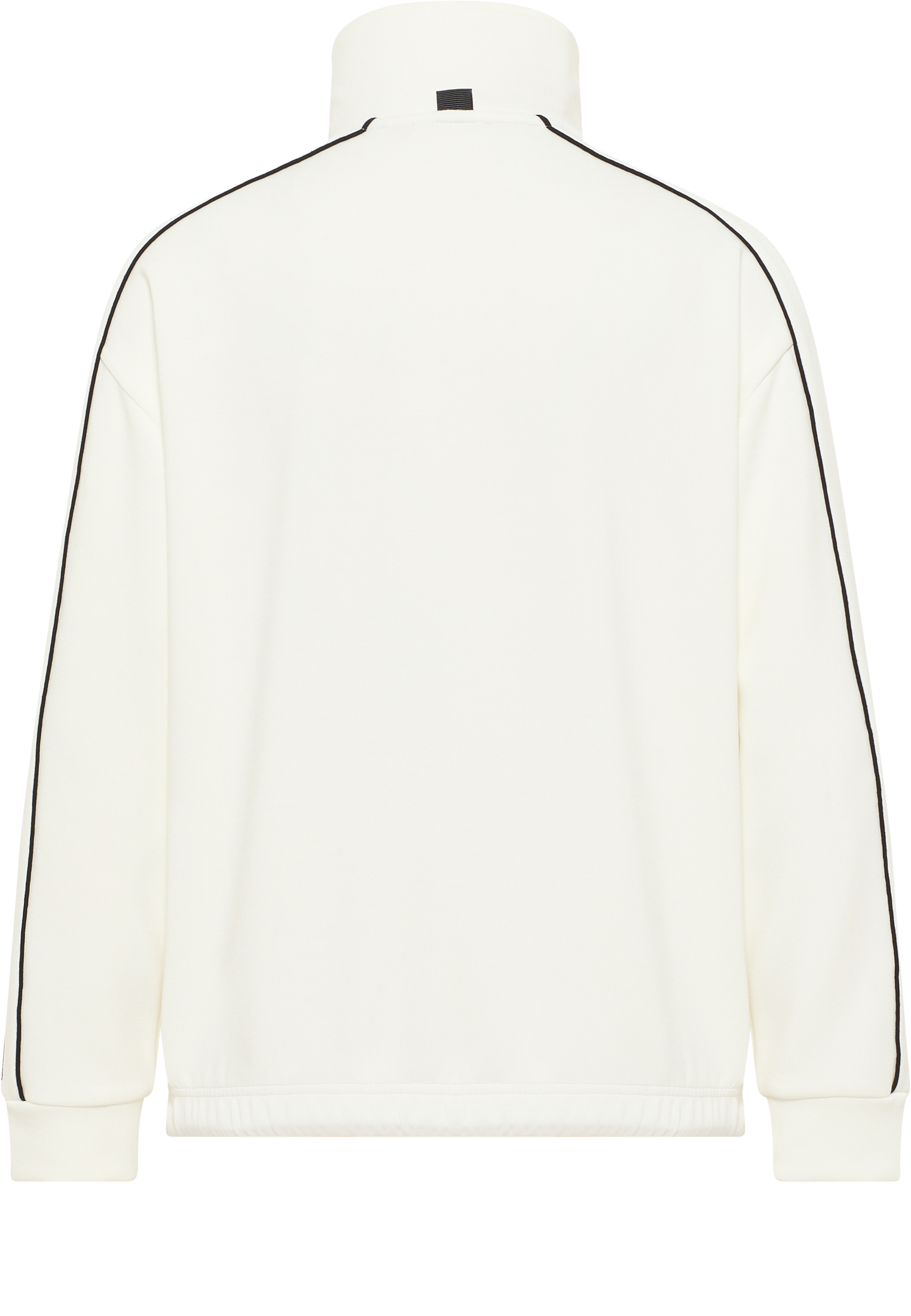 modische Sweat-Jacke mit RV und schwarzer Arm-Paspelierung