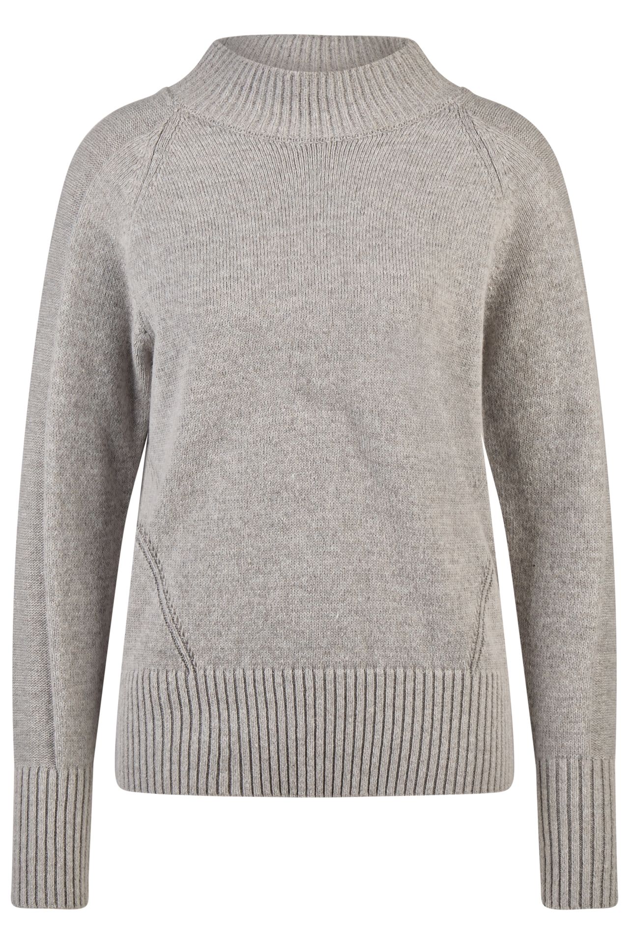 uni Basic-Pullover mit Wollanteil und Stehkragen