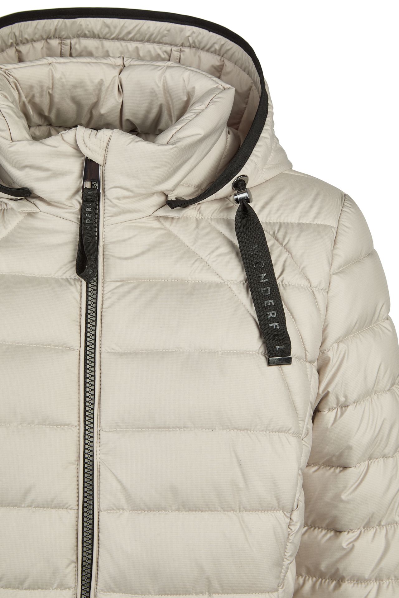 lange warme Stepp-Jacke mit Kapuze