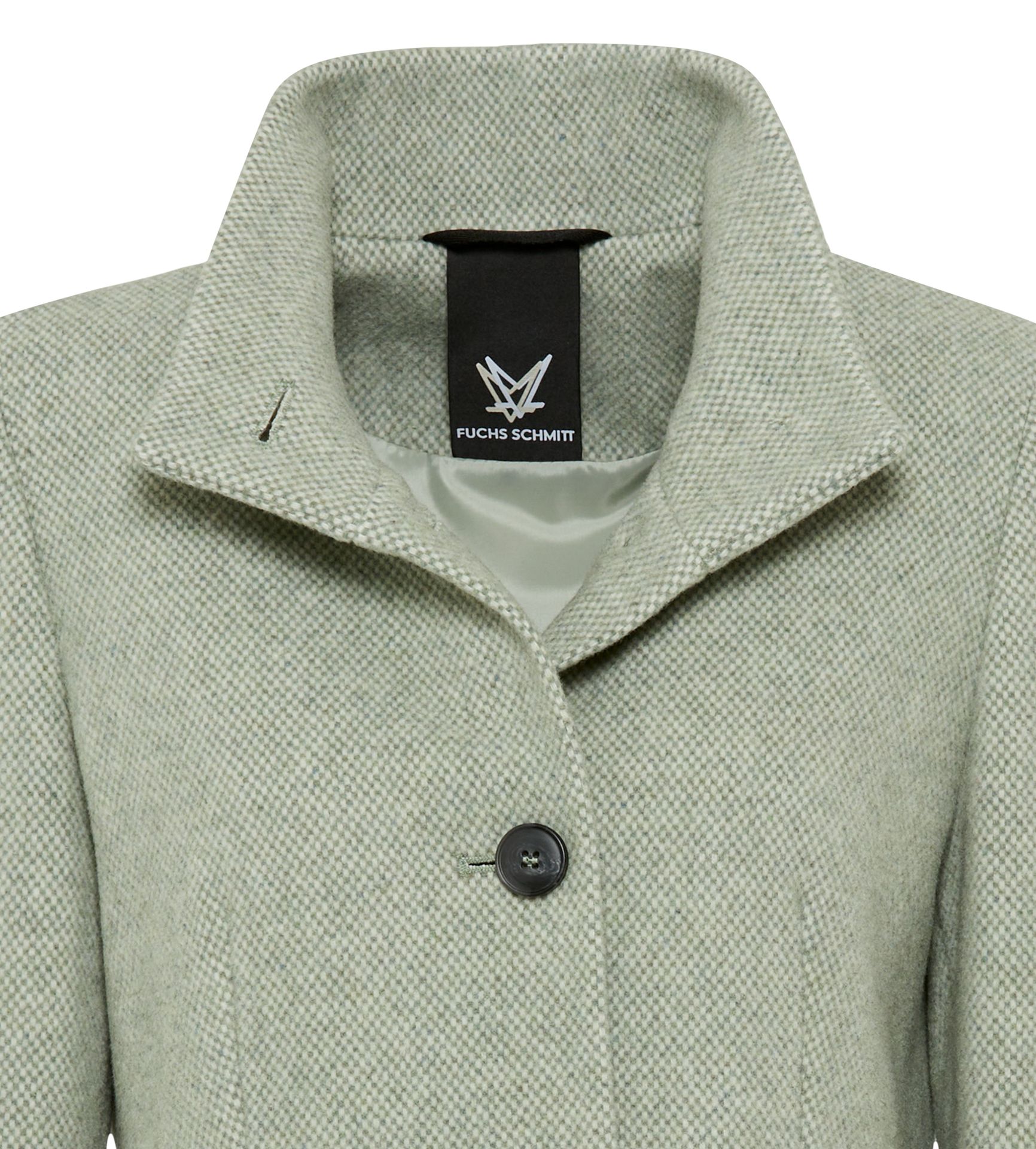 lange taillierte Wolljacke mit hohem Wollanteil