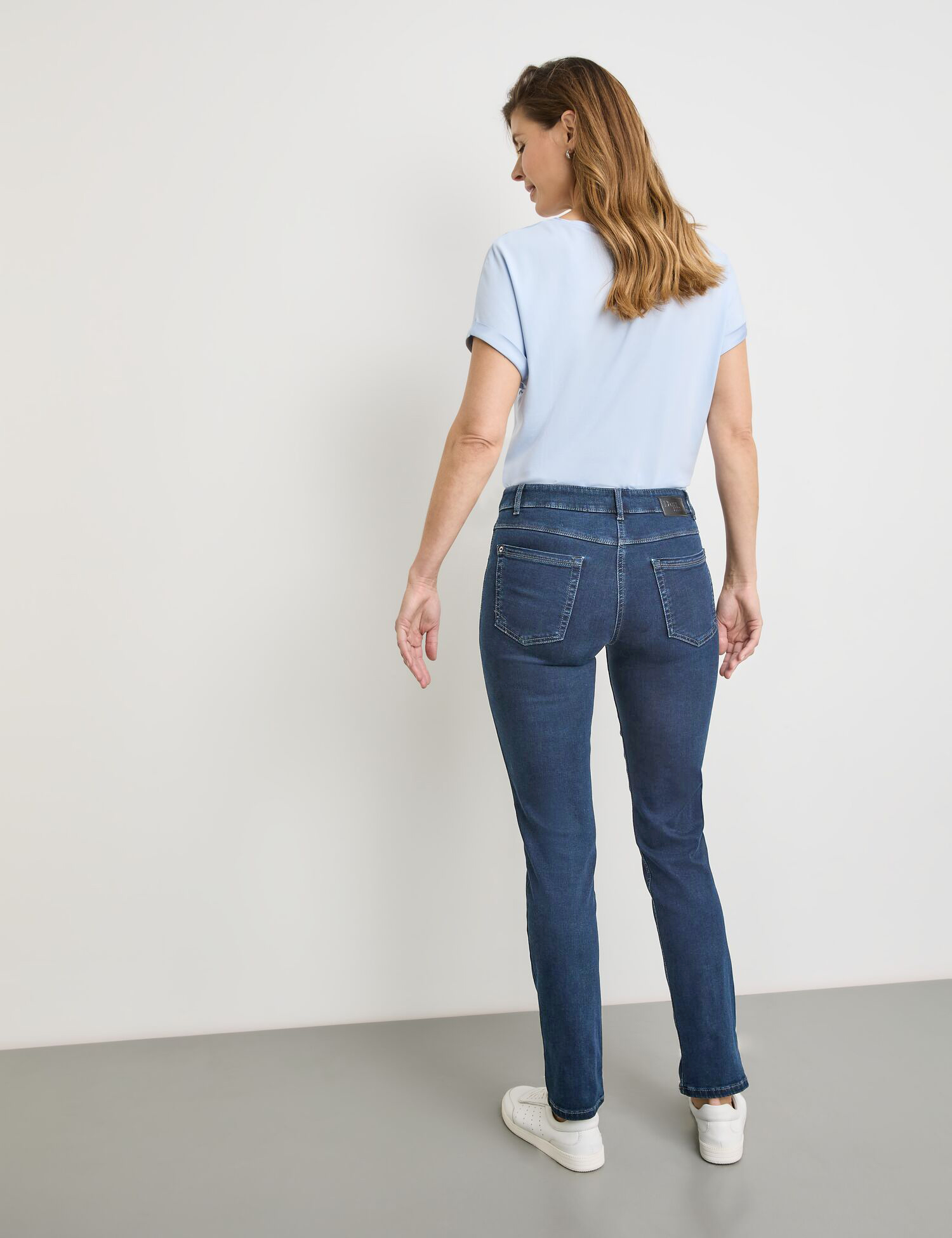 Damen-5-Pocket-Jeans aus elastischem Baumwoll-Denim