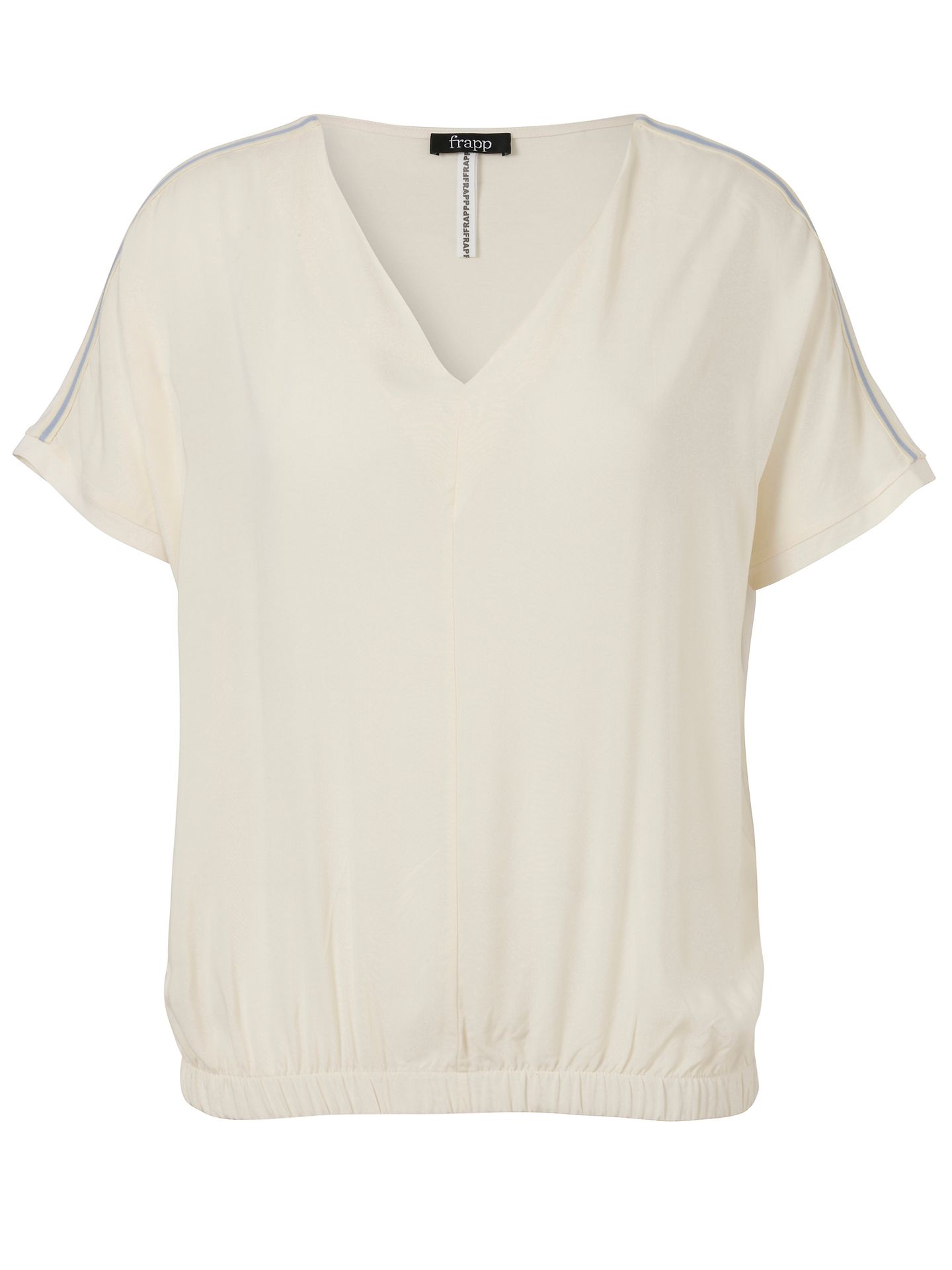 Shirt-Bluse mit überschnittenem Arm aus uni Viscose-Mix mit Gummizug am Bund