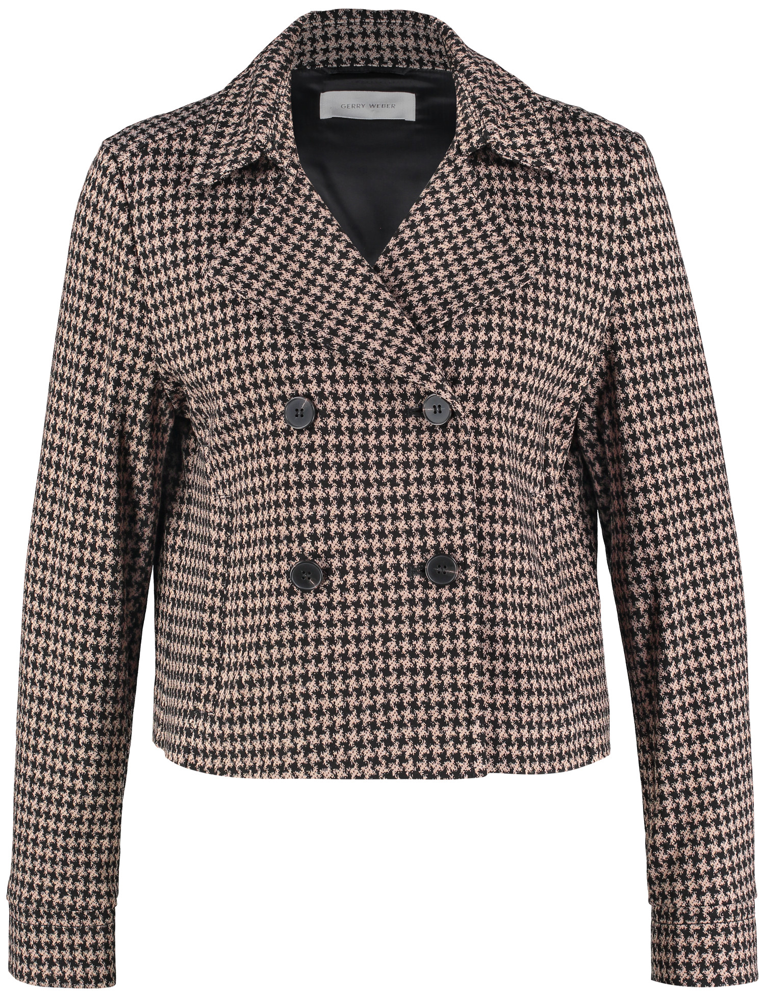 Kurze Blazerjacke mit Reverskragen mit Glencheck-Karo