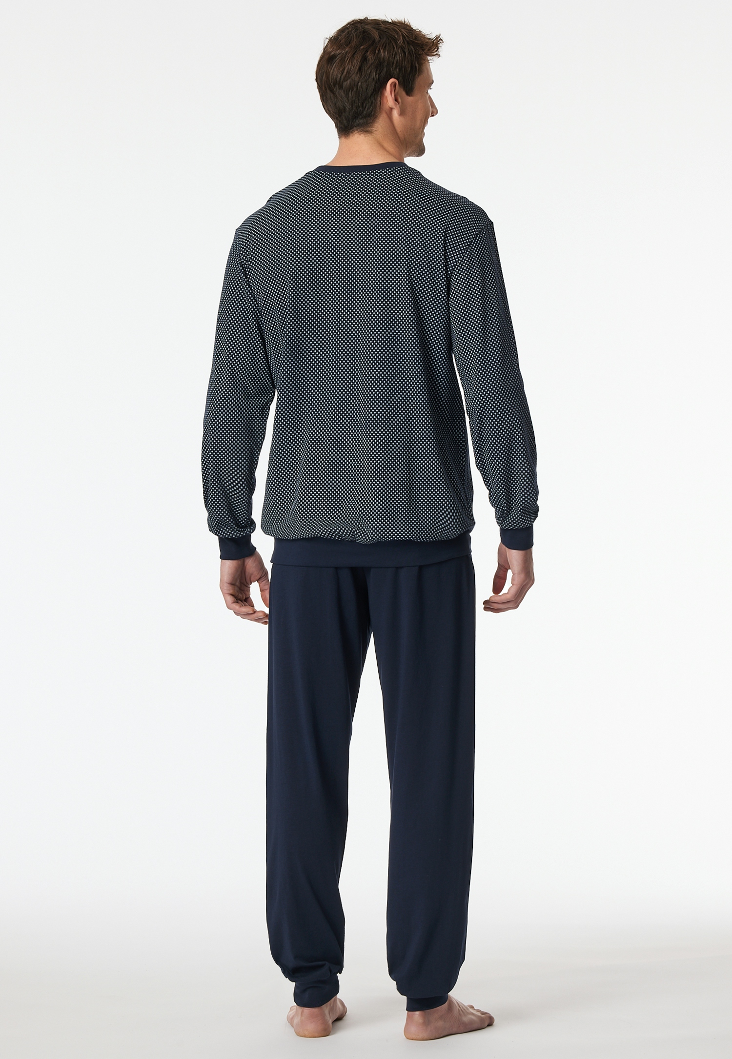 langer Herren-Schlafanzug aus Single-Jersey