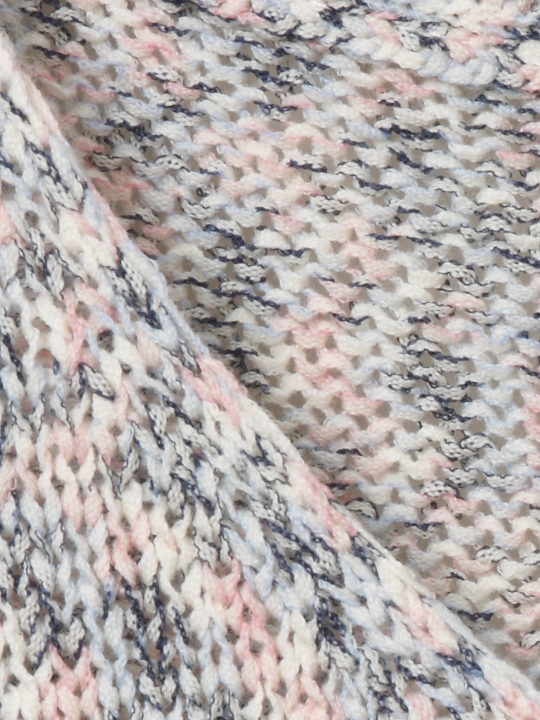 langer Baumwoll-Mix-Pullover aus meliertem Strick