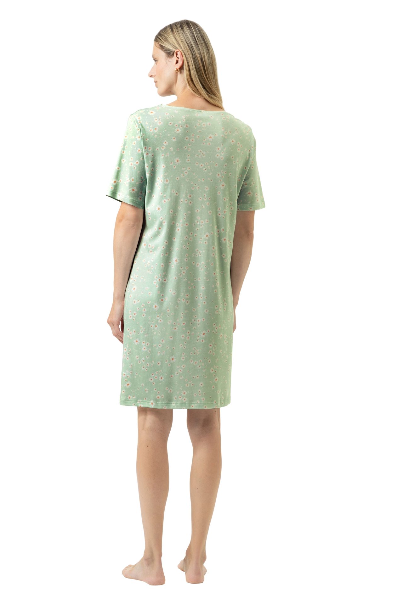 1/2 Arm-Nachthemd mit Allover-Blümchen-Dessin aus Baumwoll-Jersey