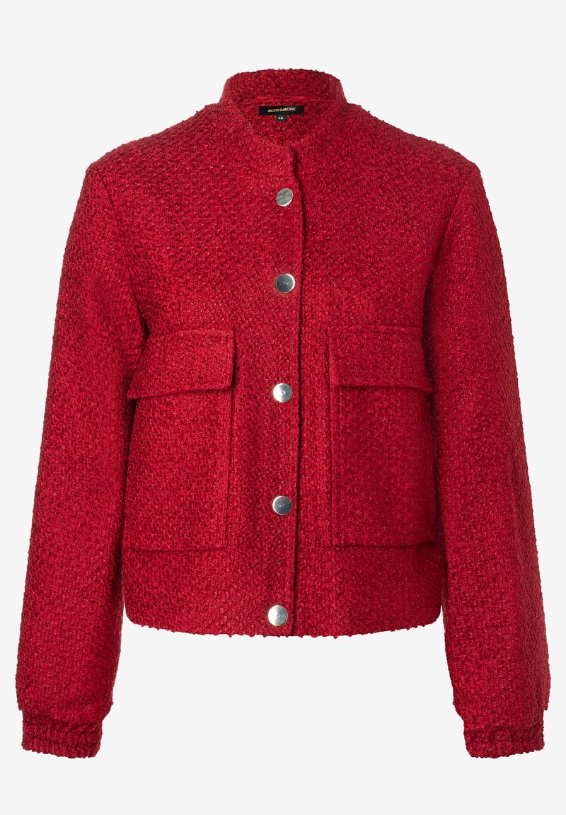 modisch kurzer Bouclé-Blouson  rot  Herbst-Kollektion