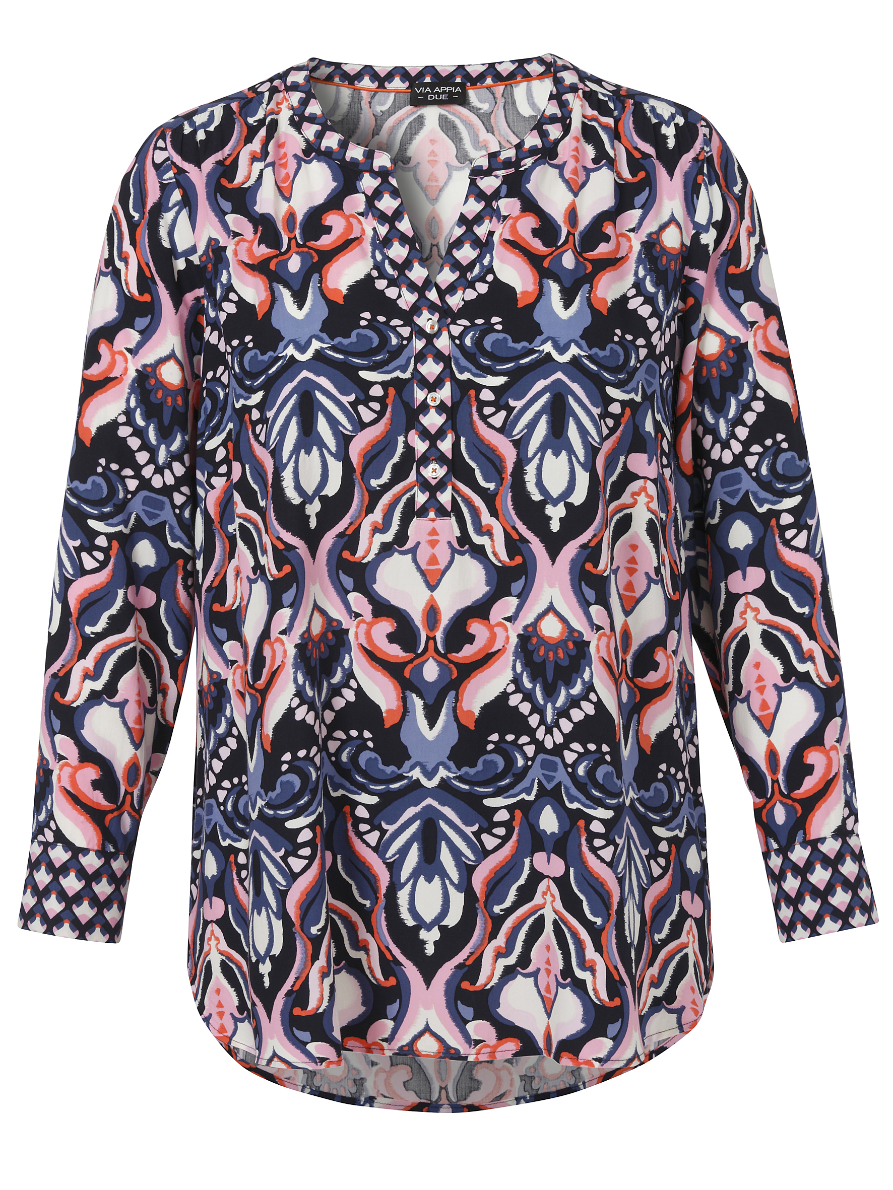 Tunika-Bluse mit Allover-Print aus Viskose