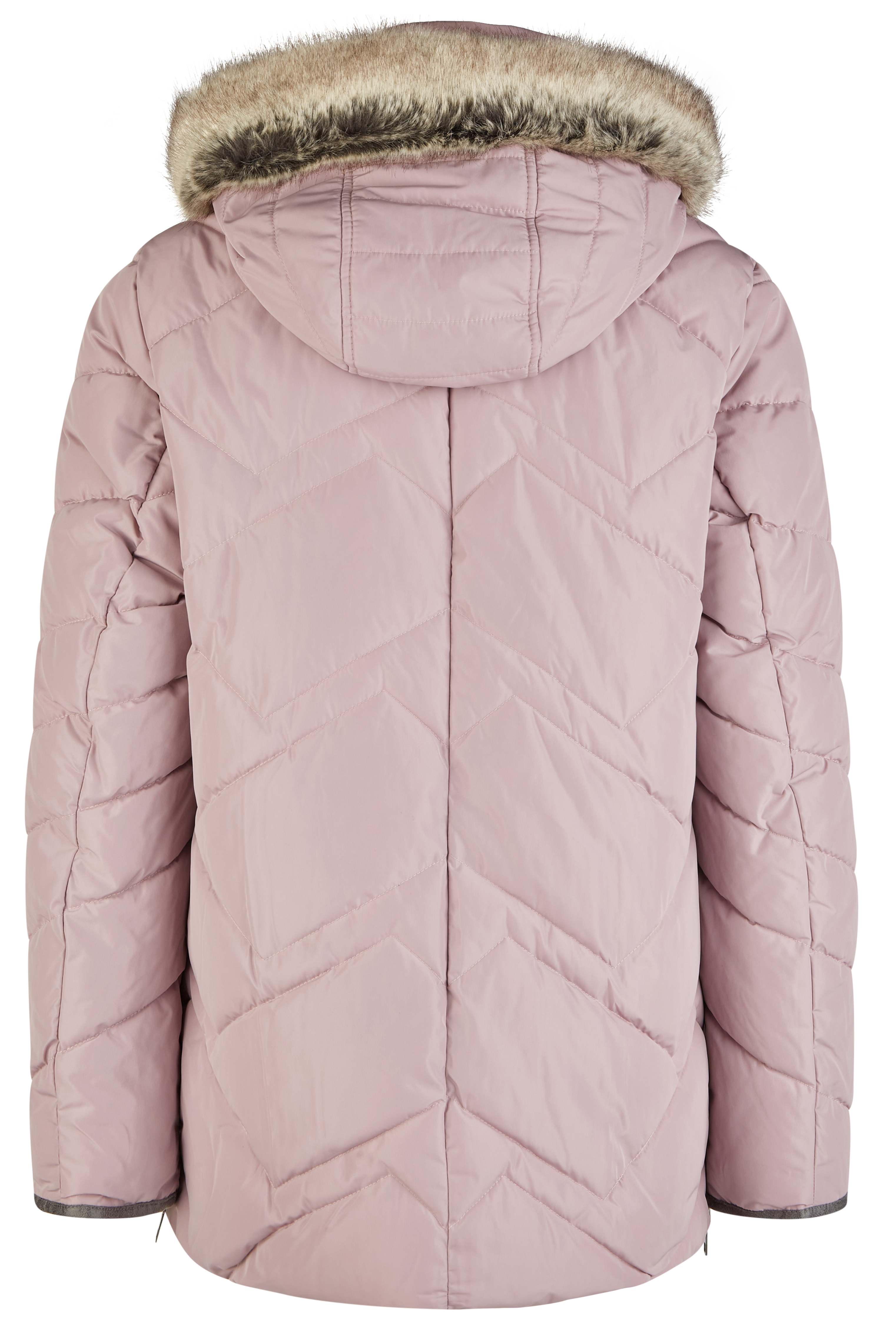 warme Stepp-Jacke mit Kapuze und Webpelz