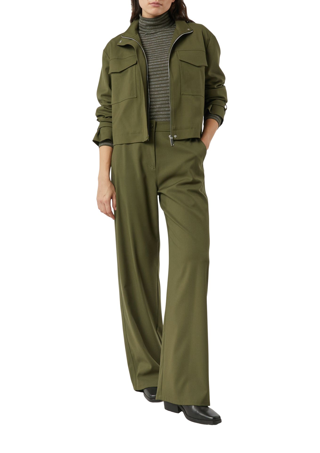 elegante fließend weite Hose mit Viskose-Anteil