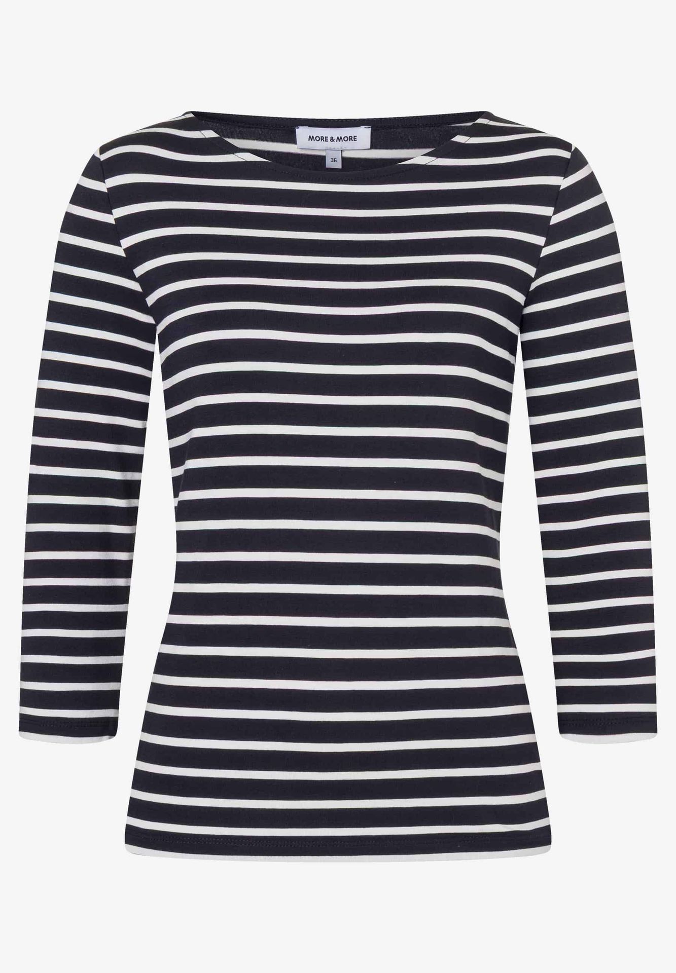 Langarm-Ringel-Shirt aus Viskose-Jersey