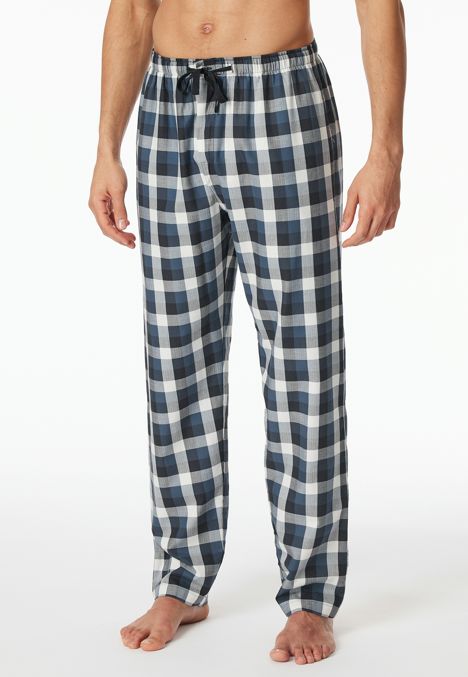 Herren Nightwear-Hose lang aus gewebtem Karo