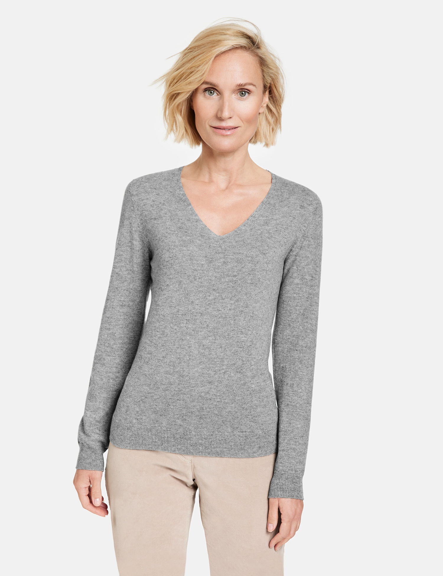 Woll-Pullover aus Leichtstrick mit Cashmere-Anteil