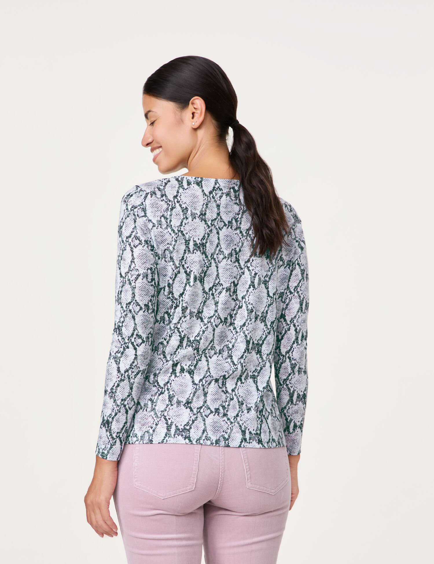 gemustertes Lanagrmshirt in Ausbrenner-Qualität