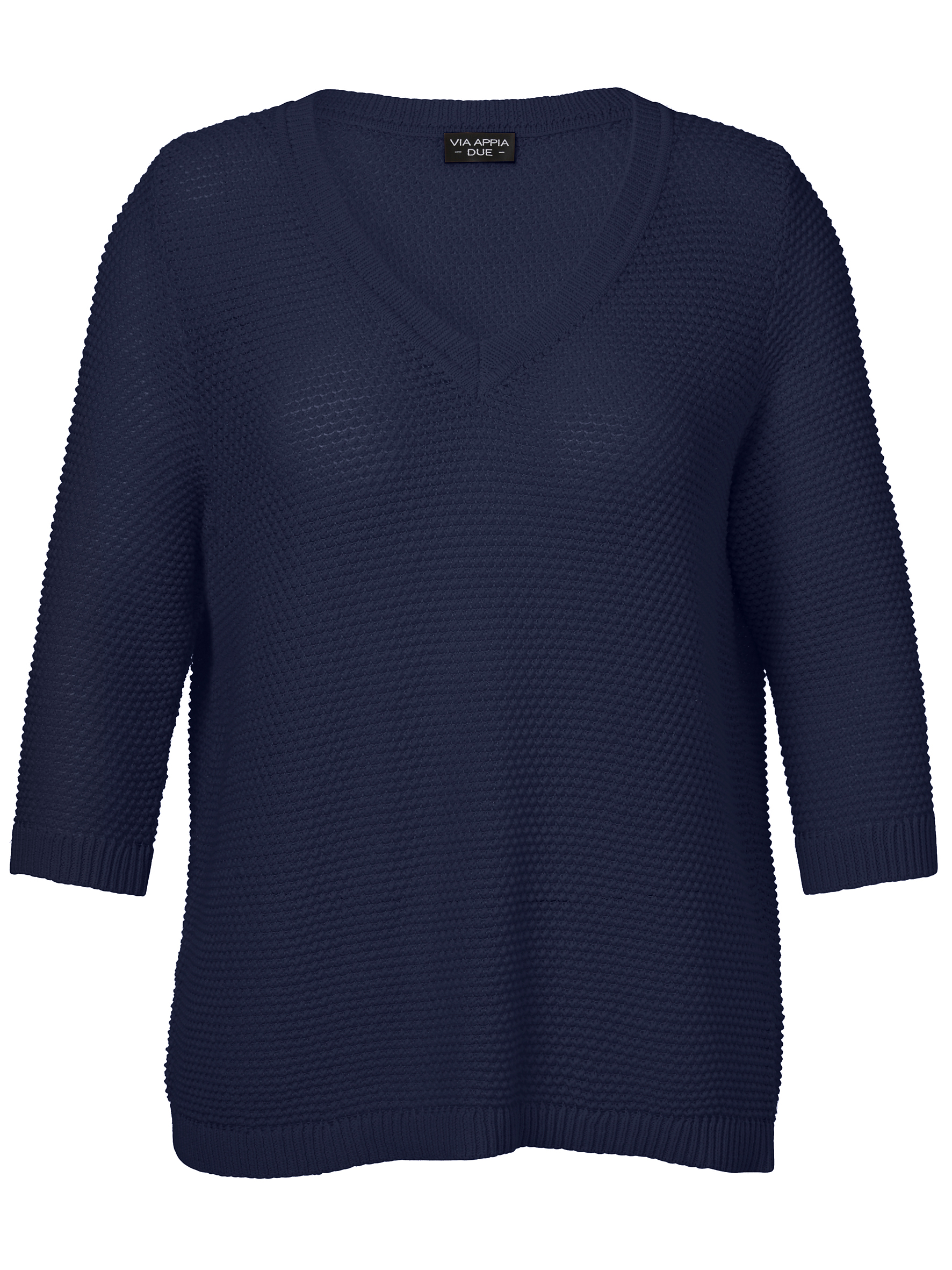 leichter Strick-Pullover aus Baumwoll-Mix und Noppen-Struktur