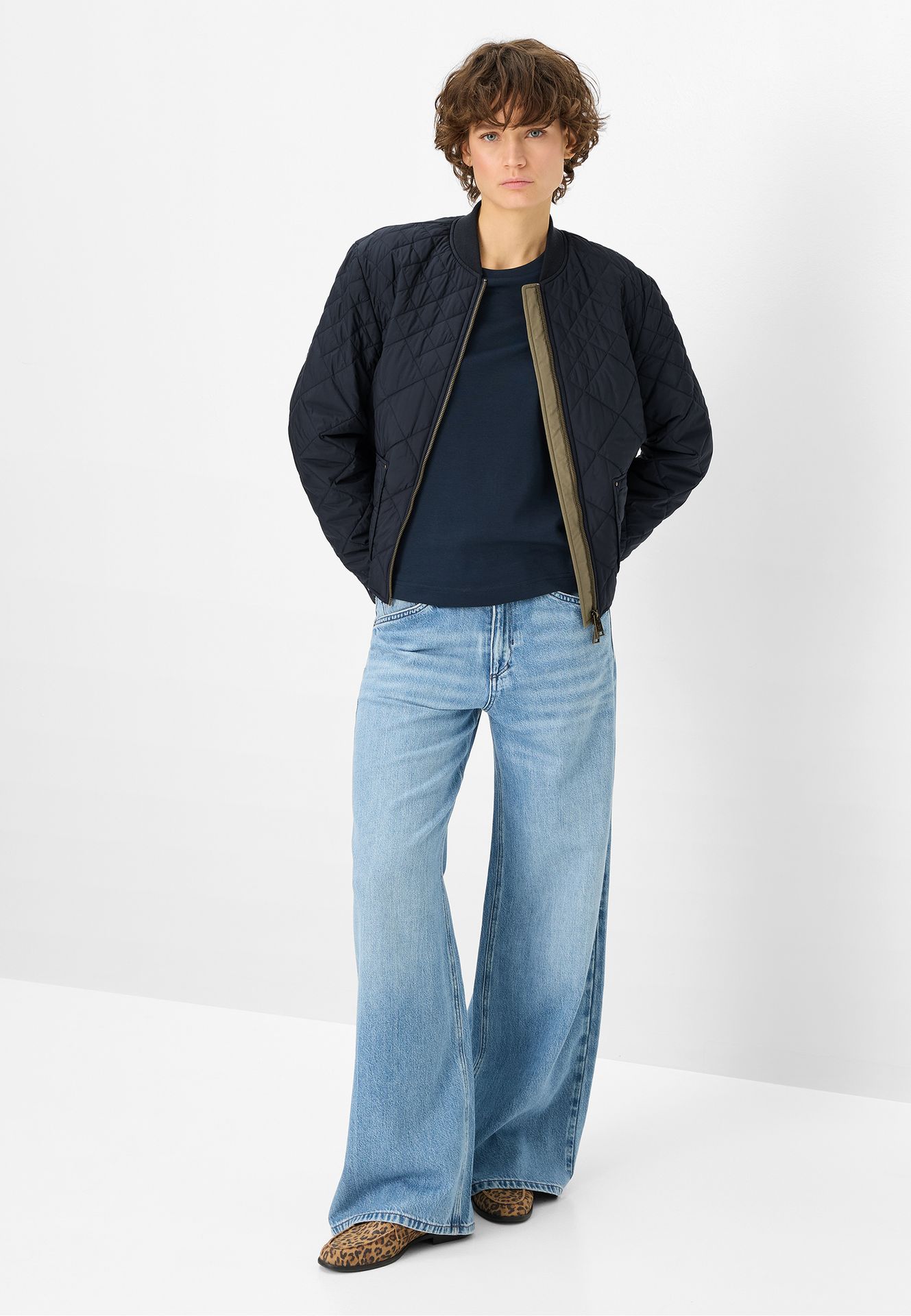 kurzer modischer Stepp-Blouson "Repreve" mit Strickbündchen