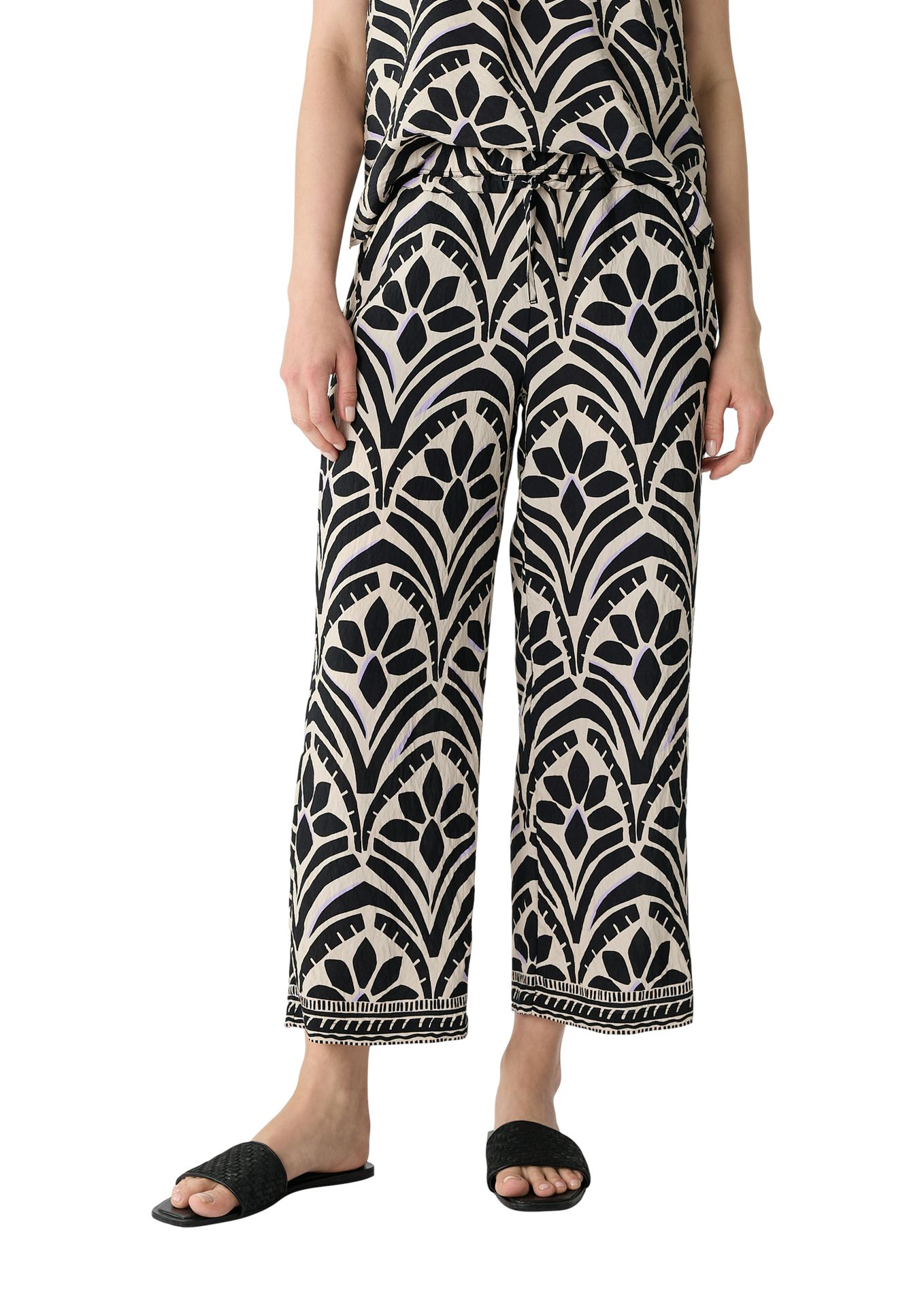 Culotte aus Viskosemix mit Allover-Print