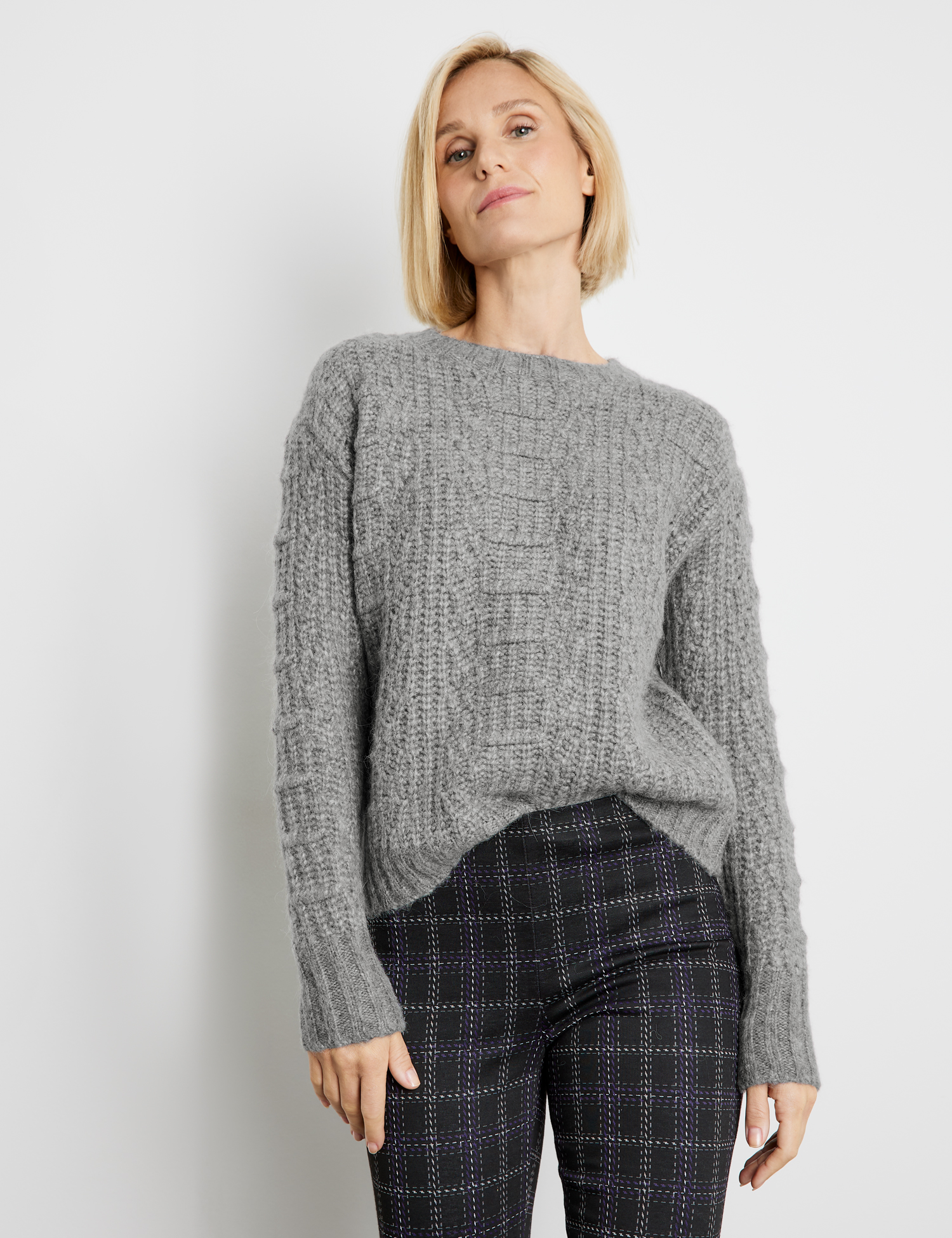grober Strick-Pullover aus Wolle mit Alpaka