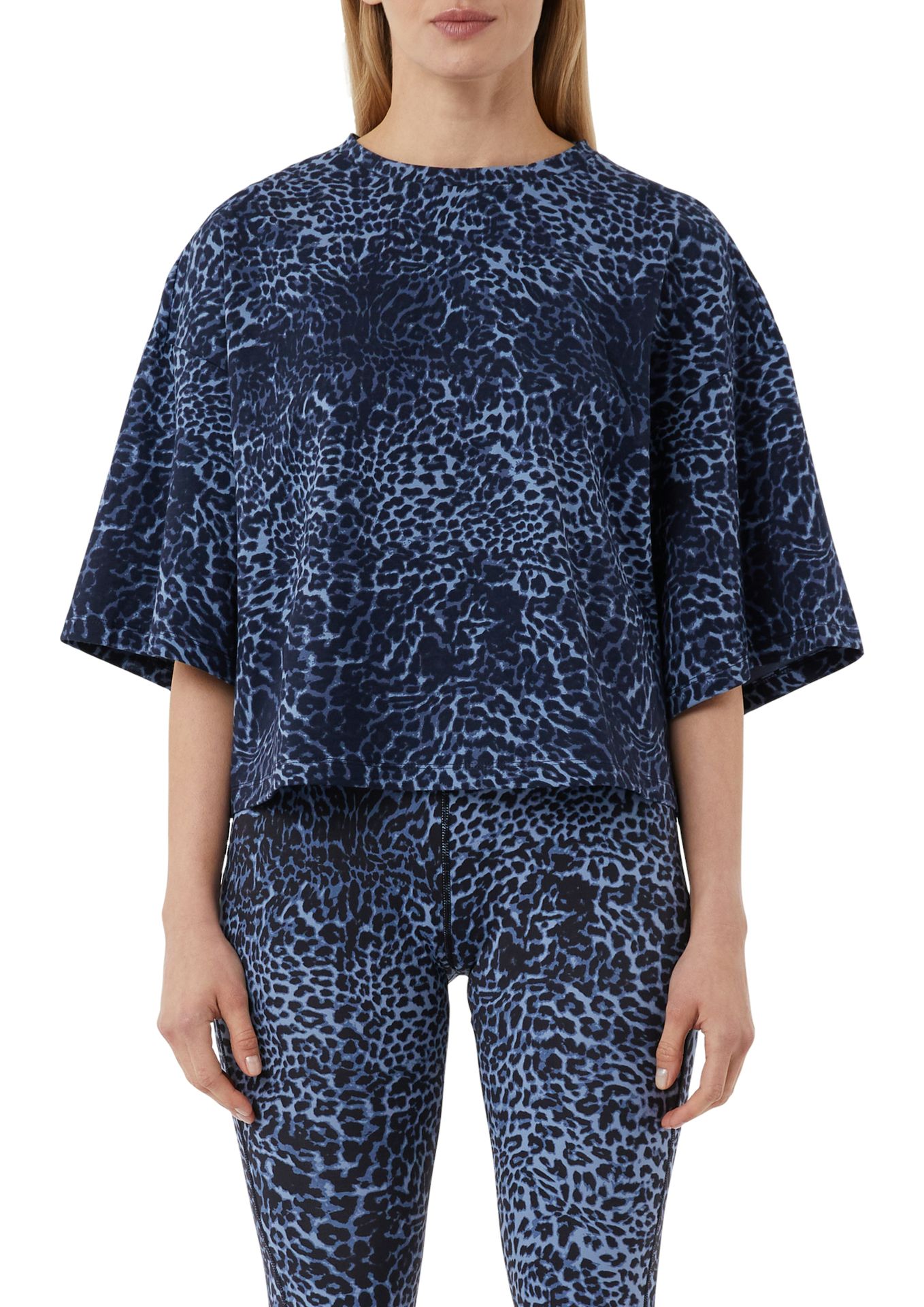 Oversize-T-Shirt mit Allover-Leo-Print aus Baumwoll-Jersey