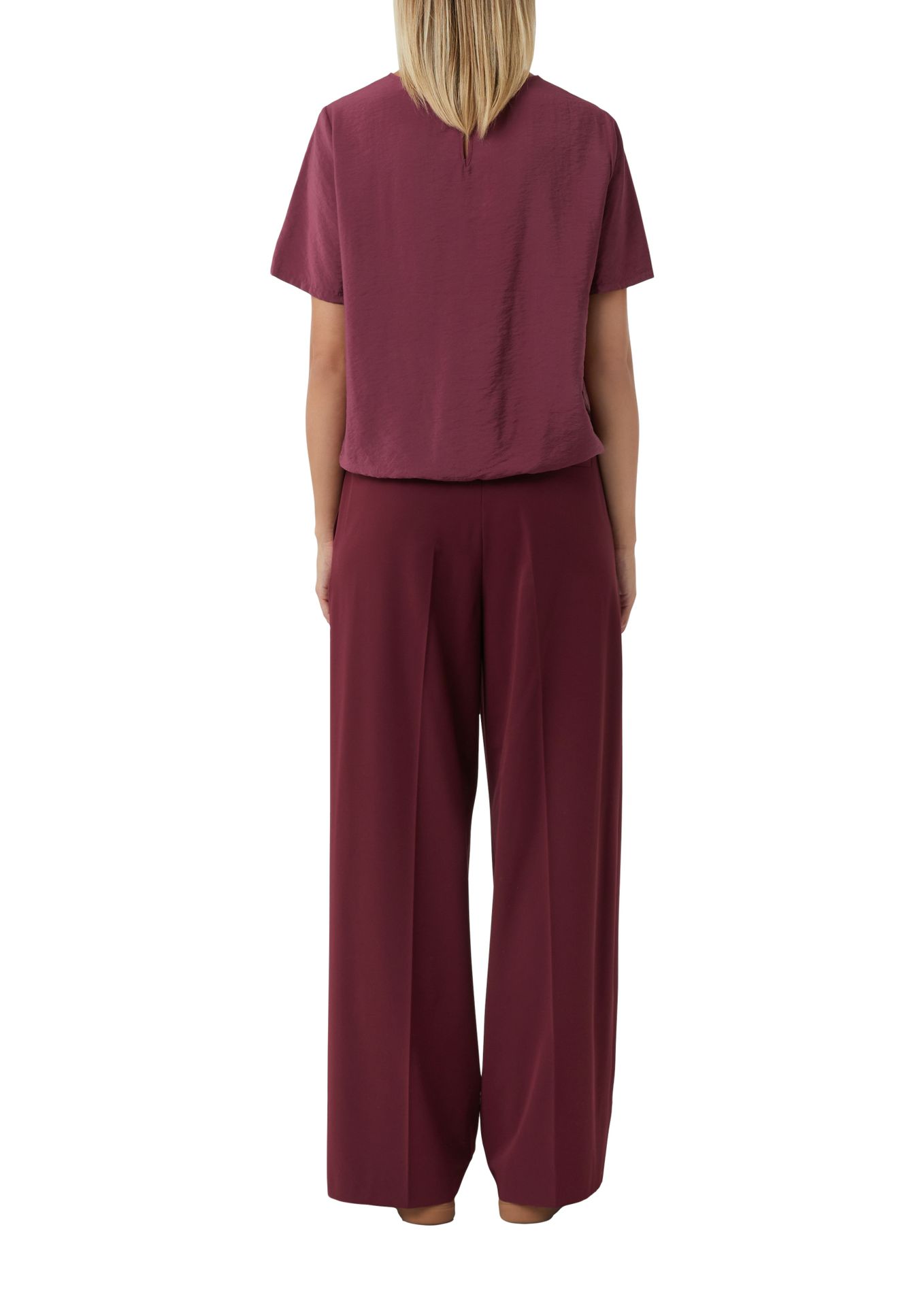 kurzärmelige uni Schlupf-Bluse aus Modal-Mix