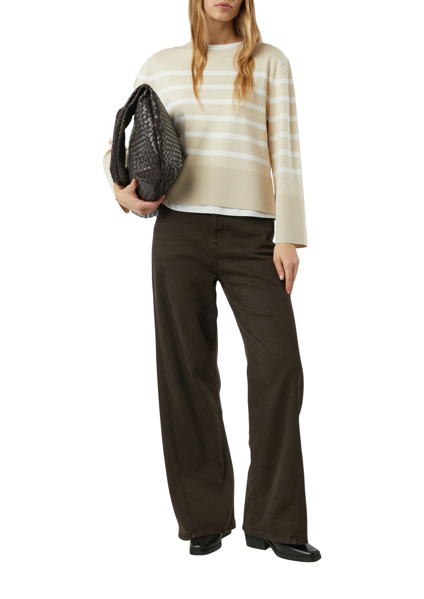 Strickpullover mit Block-Ringel aus Viskose-Mix