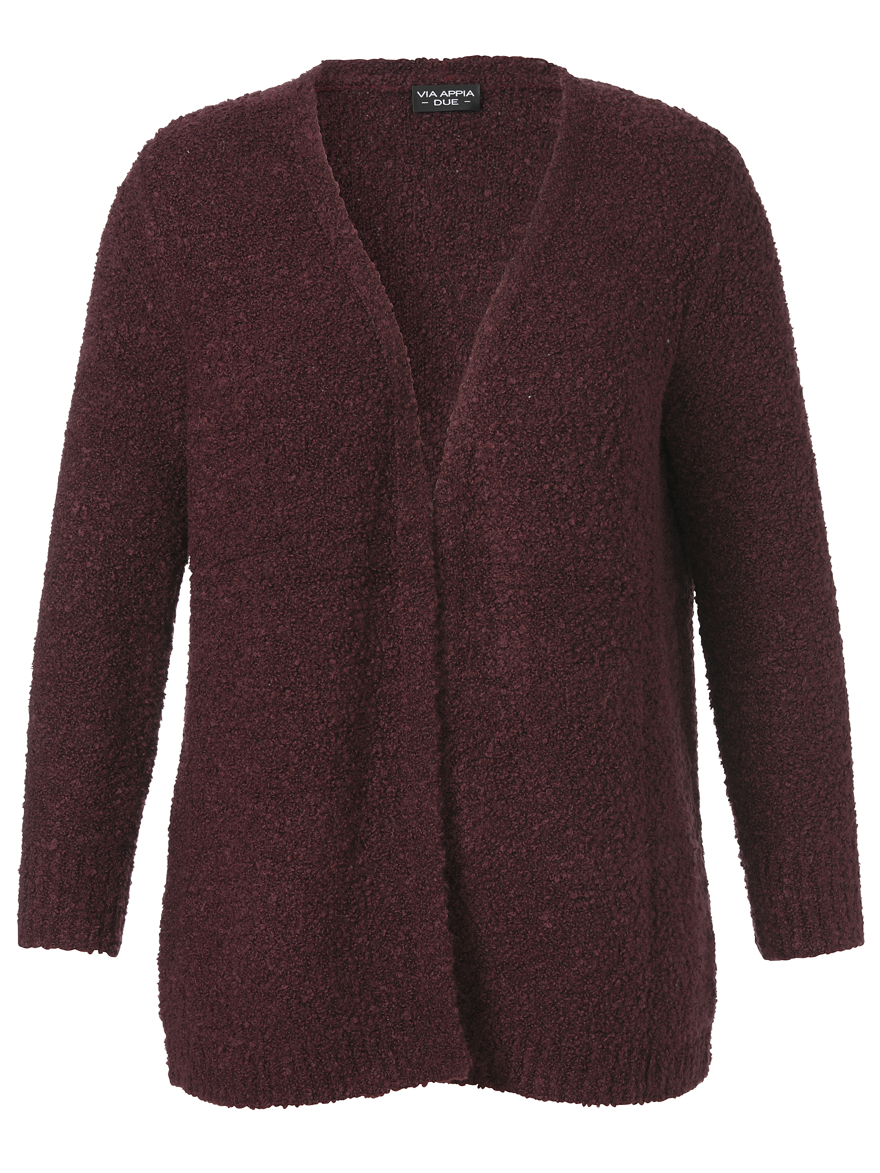 offene Boucle-Strickjacke mit Wollanteil
