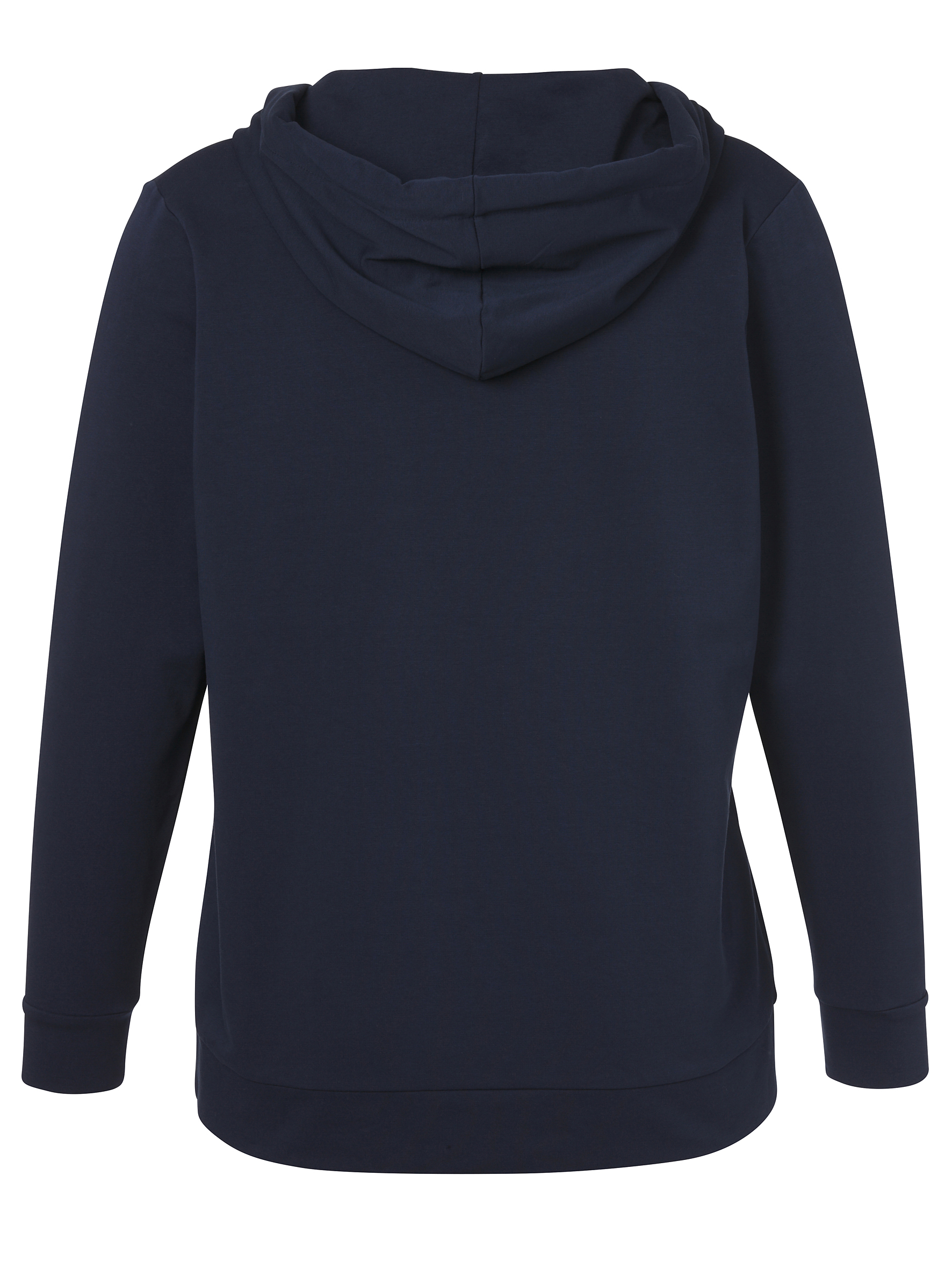 Hoodie mit offenem Ausschnitt und kontrastfarbener Kordel aus Baumwoll-Jersey