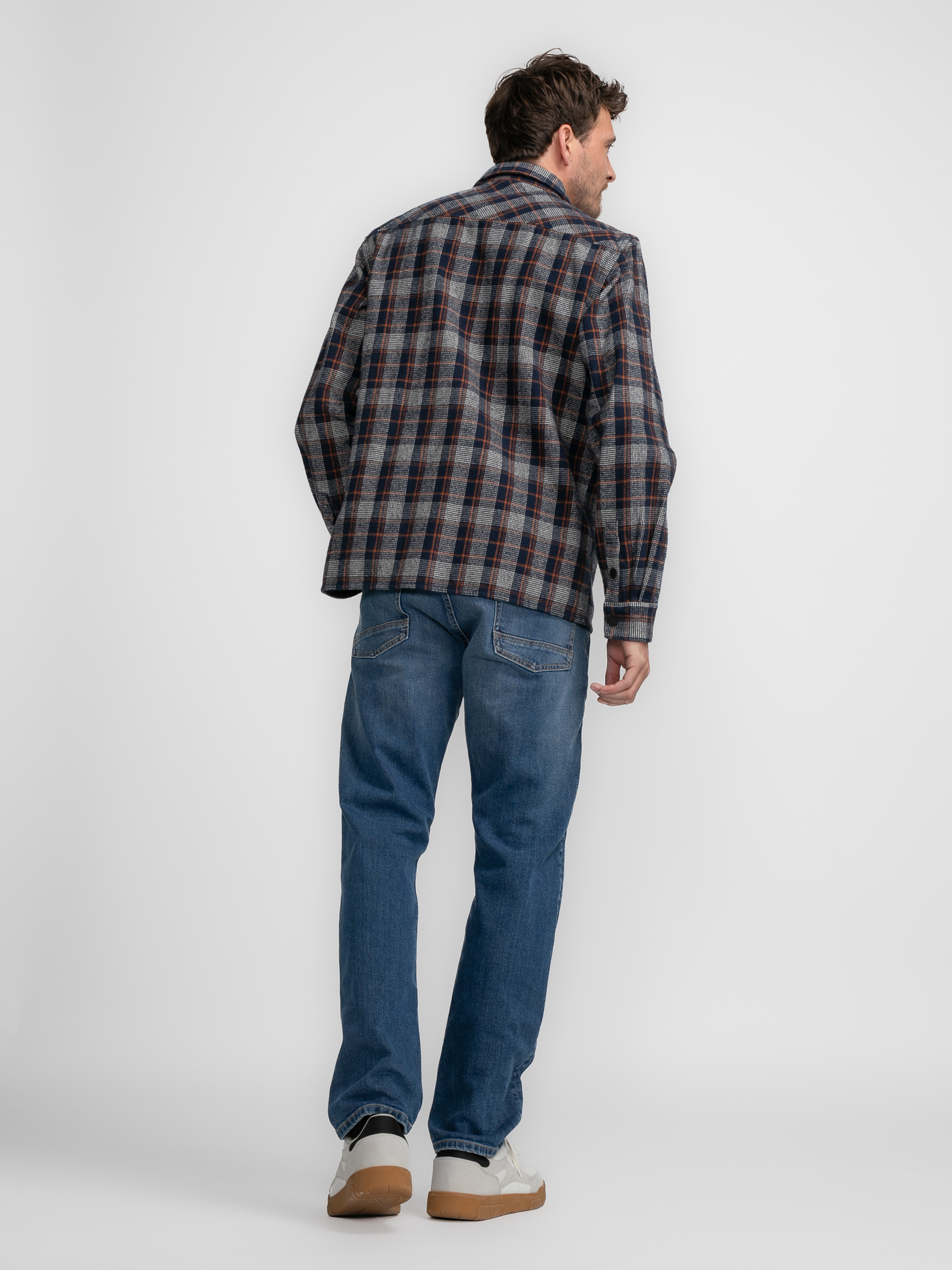 Men Shirt Long Sleeve Check