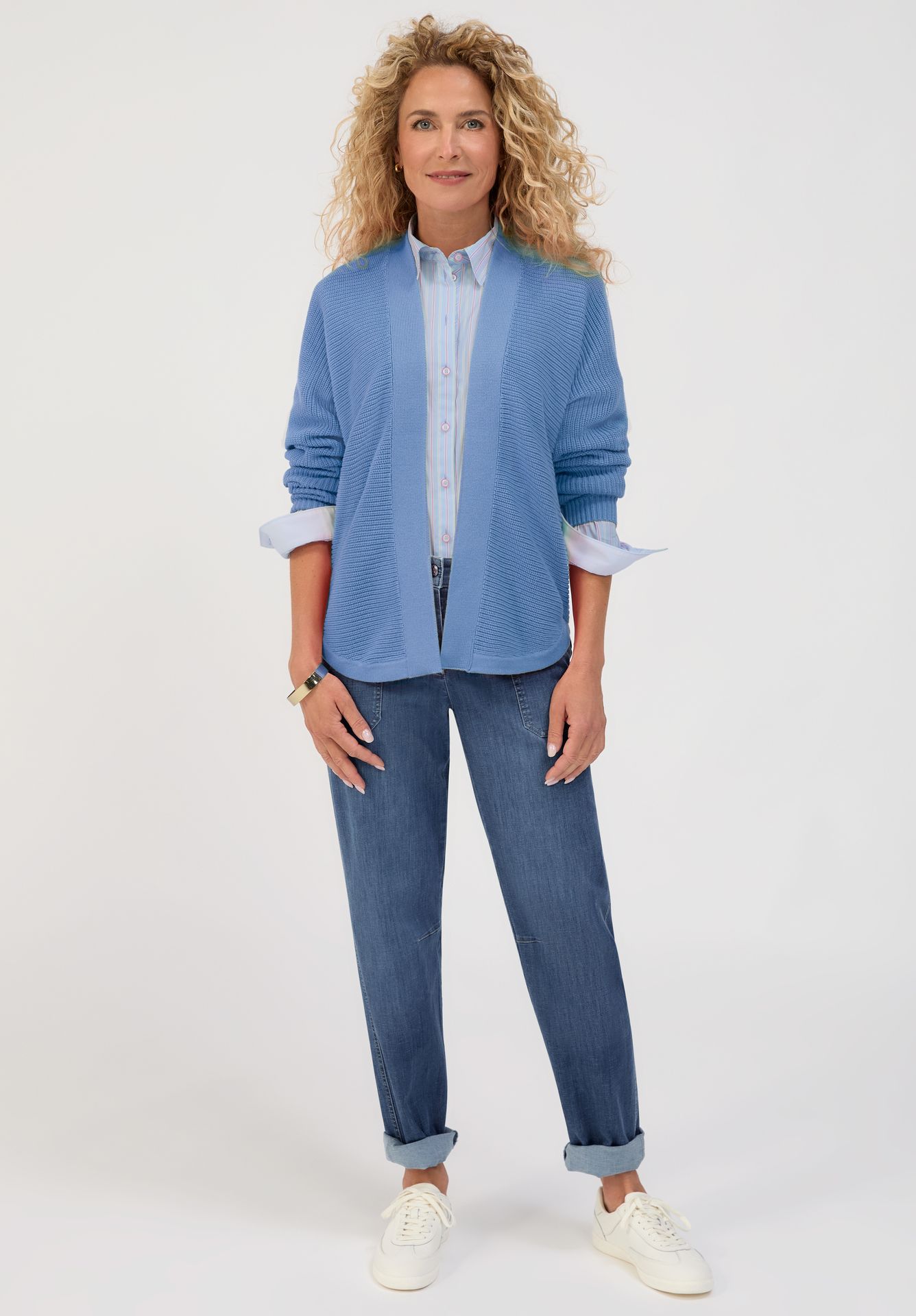 offene Strickjacke "OTIS" aus Baumwoll-Mix