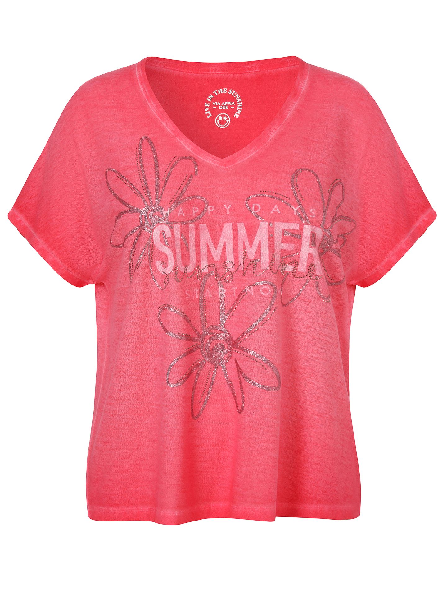 modisches T-Shirt mit Wording-Front-Print aus Baumwoll-Modal-Mix