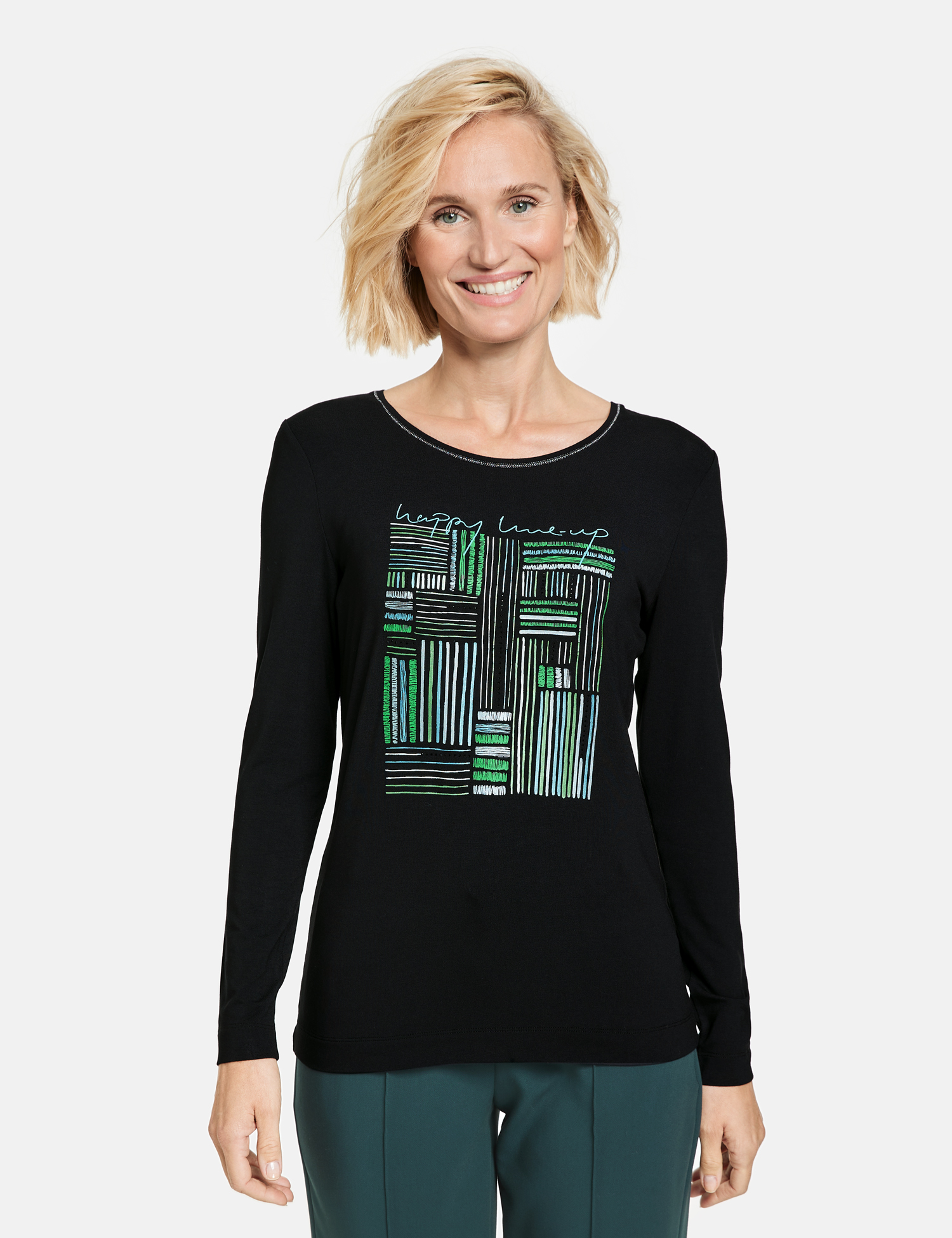 Langarm-Shirt mit Wording-Motiv aus Modal