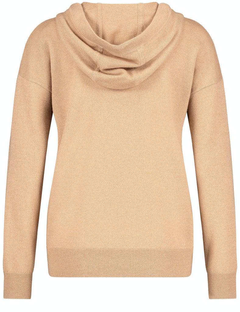 Hoodie-Pullover aus Wolle mit Kaschmir