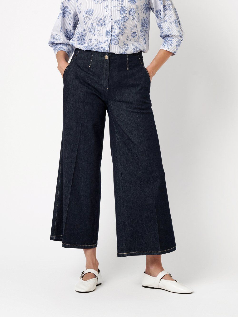modische Damenjeans "Jenny Culotte" aus Baumwoll-Mix